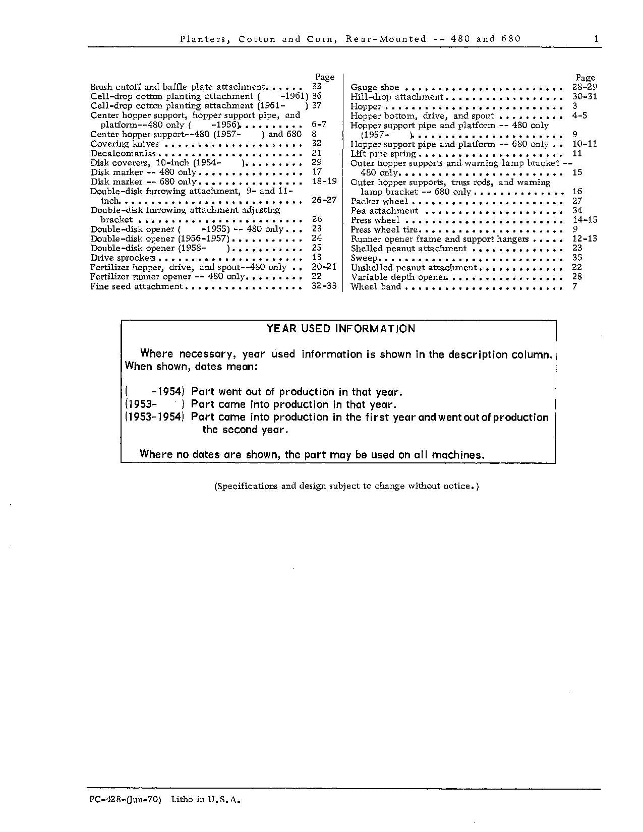 MANUEL DU CATALOGUE DES PIÈCES DU SEMOIR JOHN DEERE 480 680