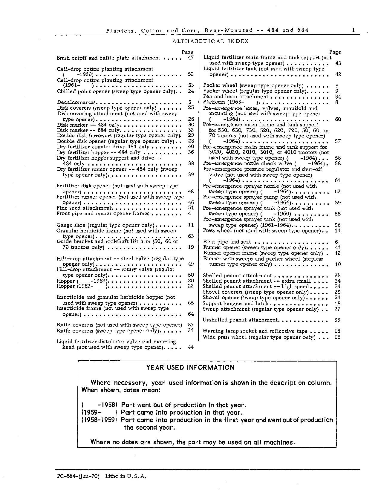 MANUEL DU CATALOGUE DES PIÈCES DU SEMOIR JOHN DEERE 484 684