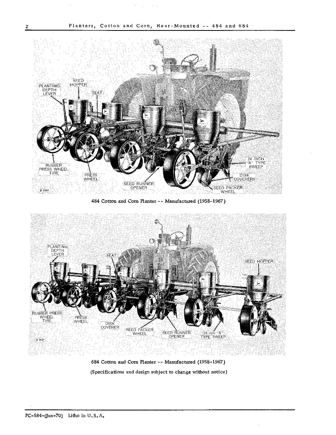 MANUEL DU CATALOGUE DES PIÈCES DU SEMOIR JOHN DEERE 484 684