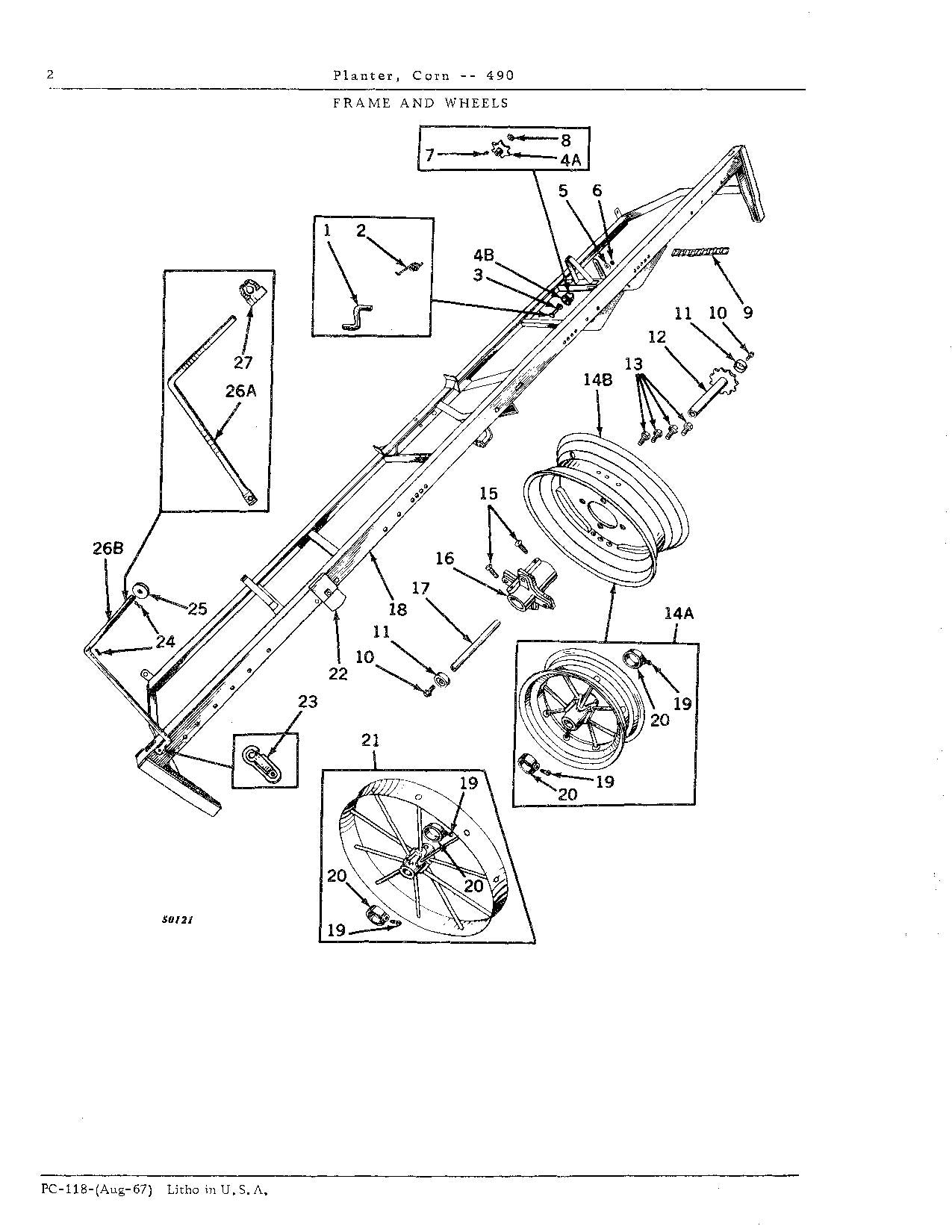 JOHN DEERE 490 PLANTER PARTS CATALOG MANUAL