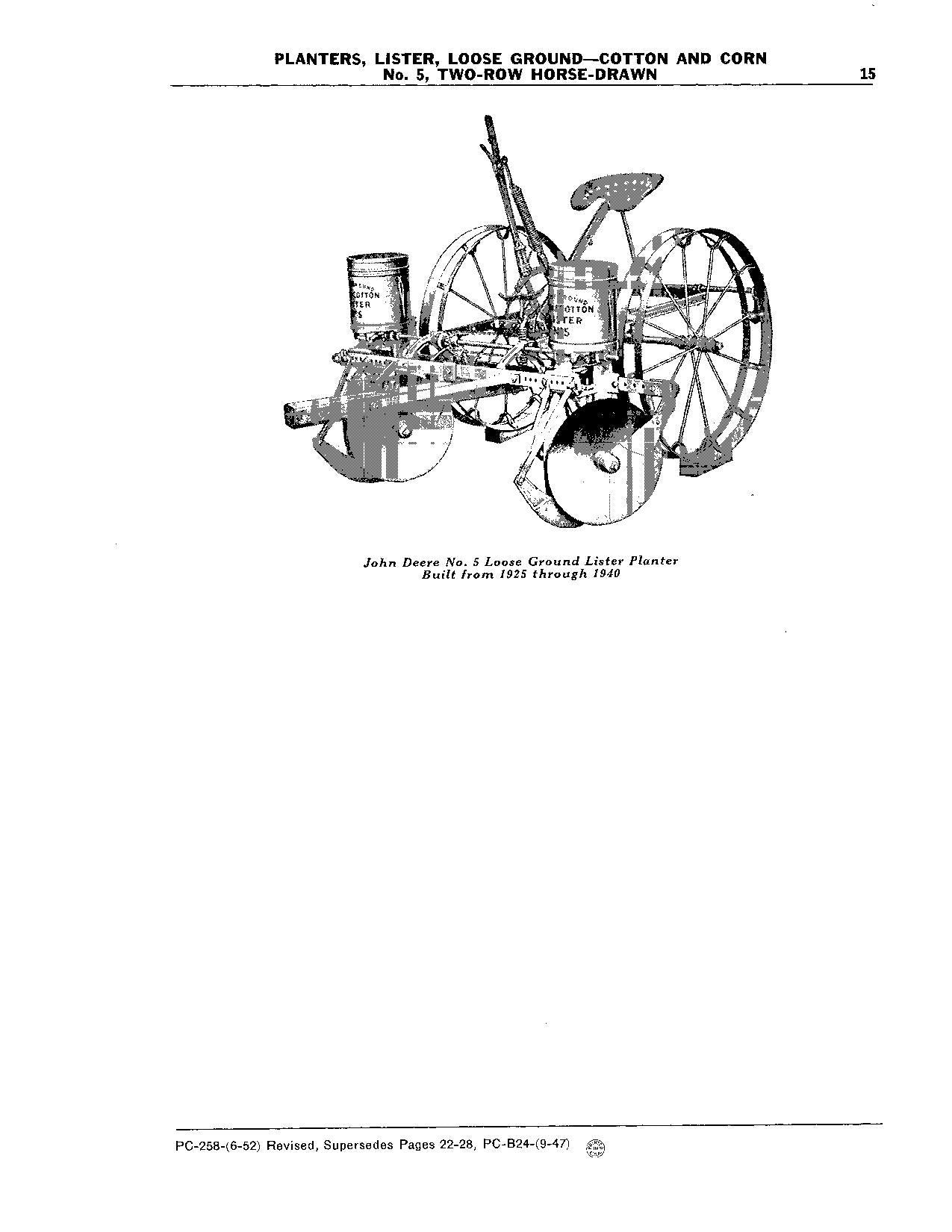 JOHN DEERE 5 PLANTER-TEILEKATALOGHANDBUCH