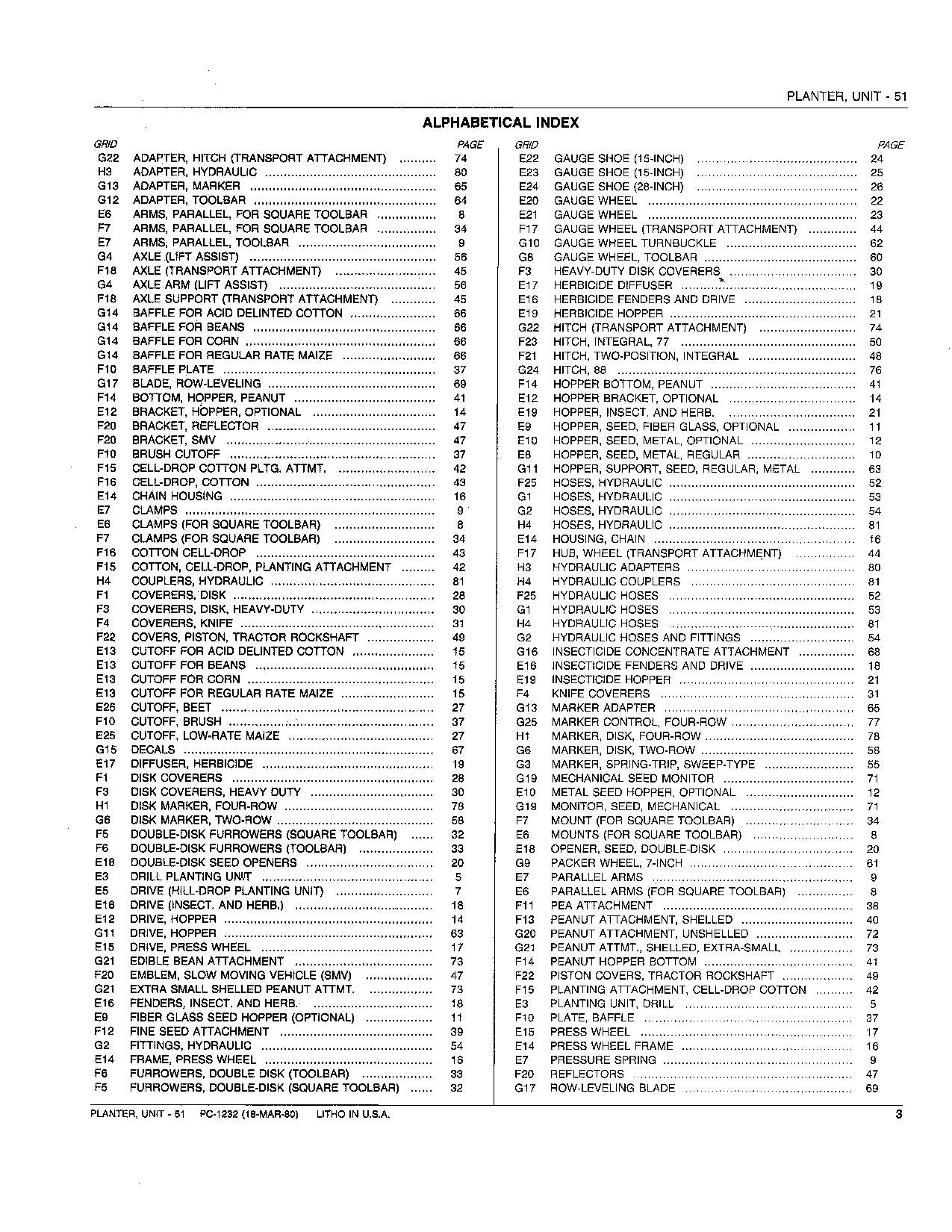 MANUEL DU CATALOGUE DES PIÈCES DU SEMOIR JOHN DEERE 51 #2