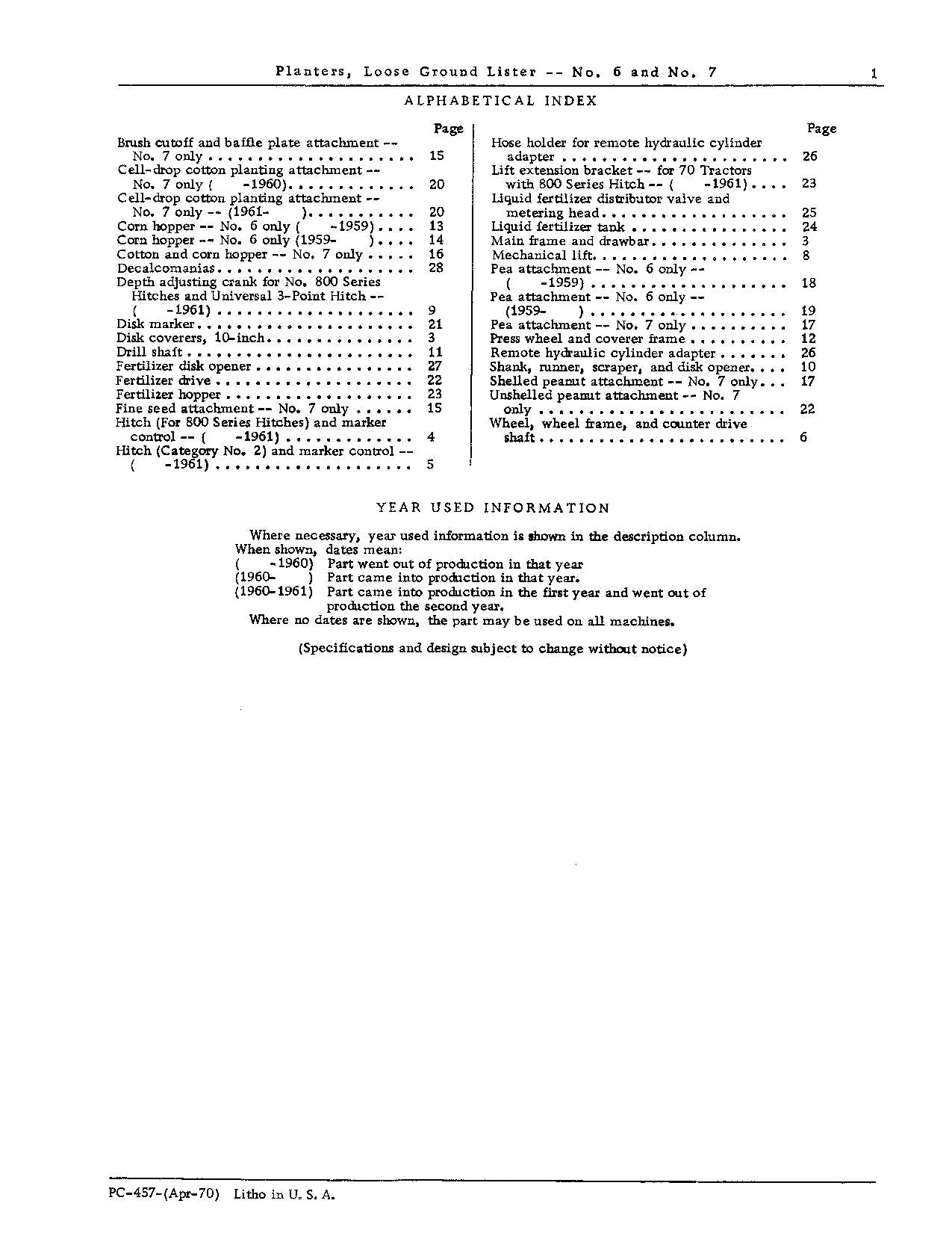 JOHN DEERE 6 7 PLANTER-TEILEKATALOGHANDBUCH