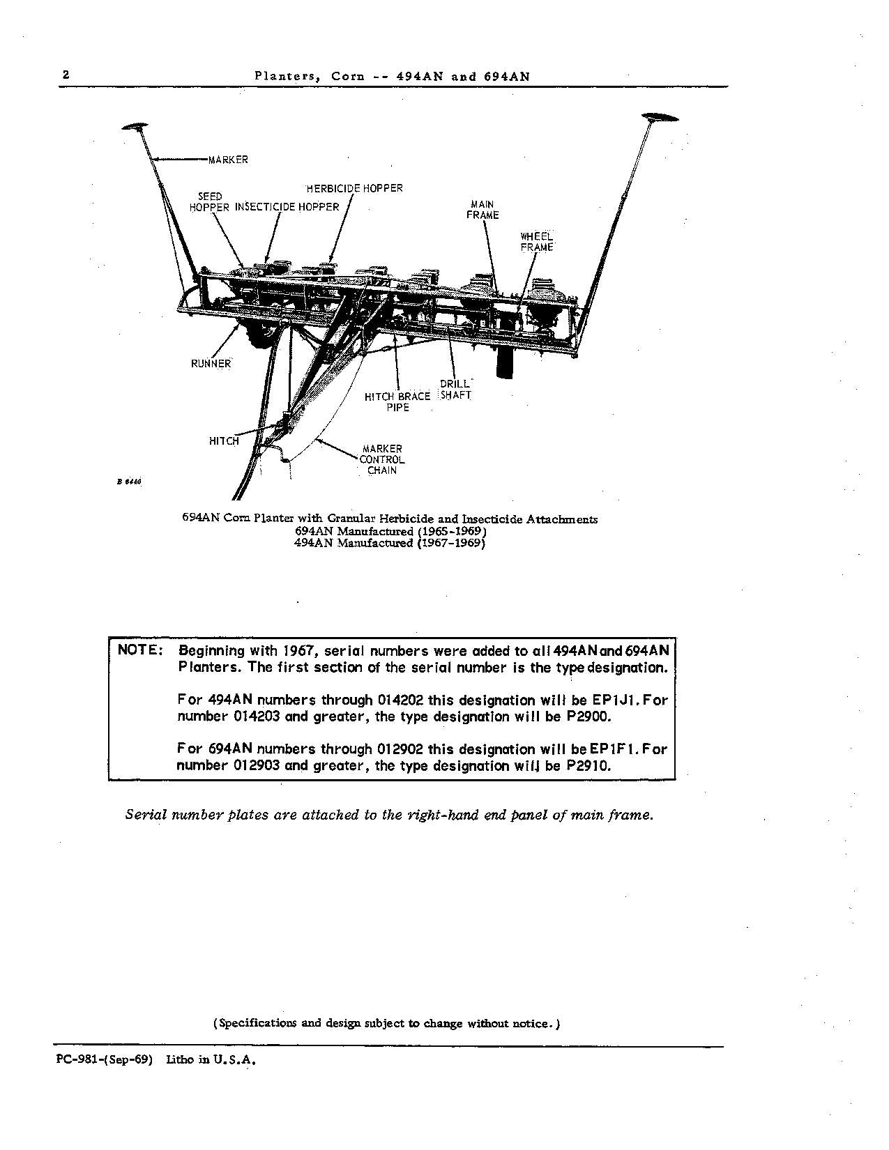 MANUEL DU CATALOGUE DES PIÈCES DU SEMOIR JOHN DEERE 494AN 694AN