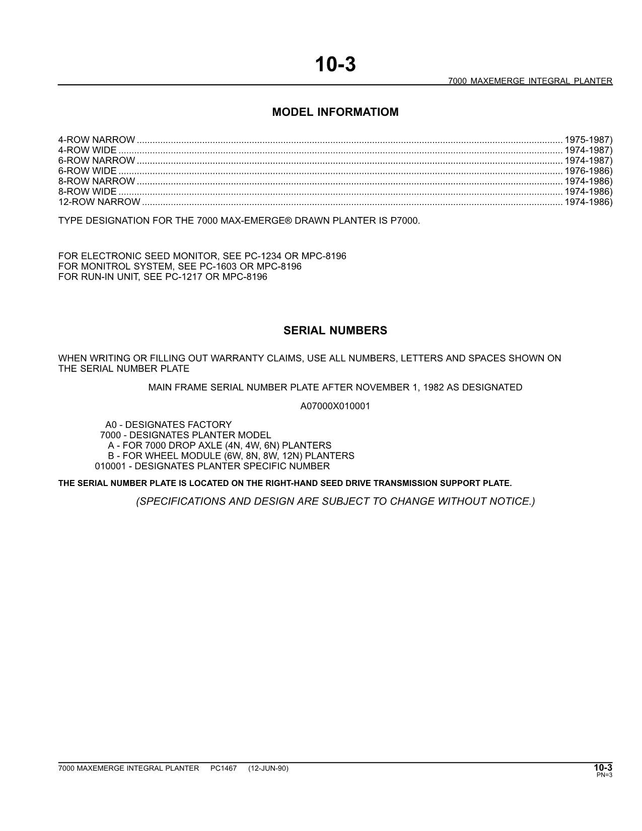 JOHN DEERE 7000 PLANTER ERSATZTEILKATALOGHANDBUCH #2