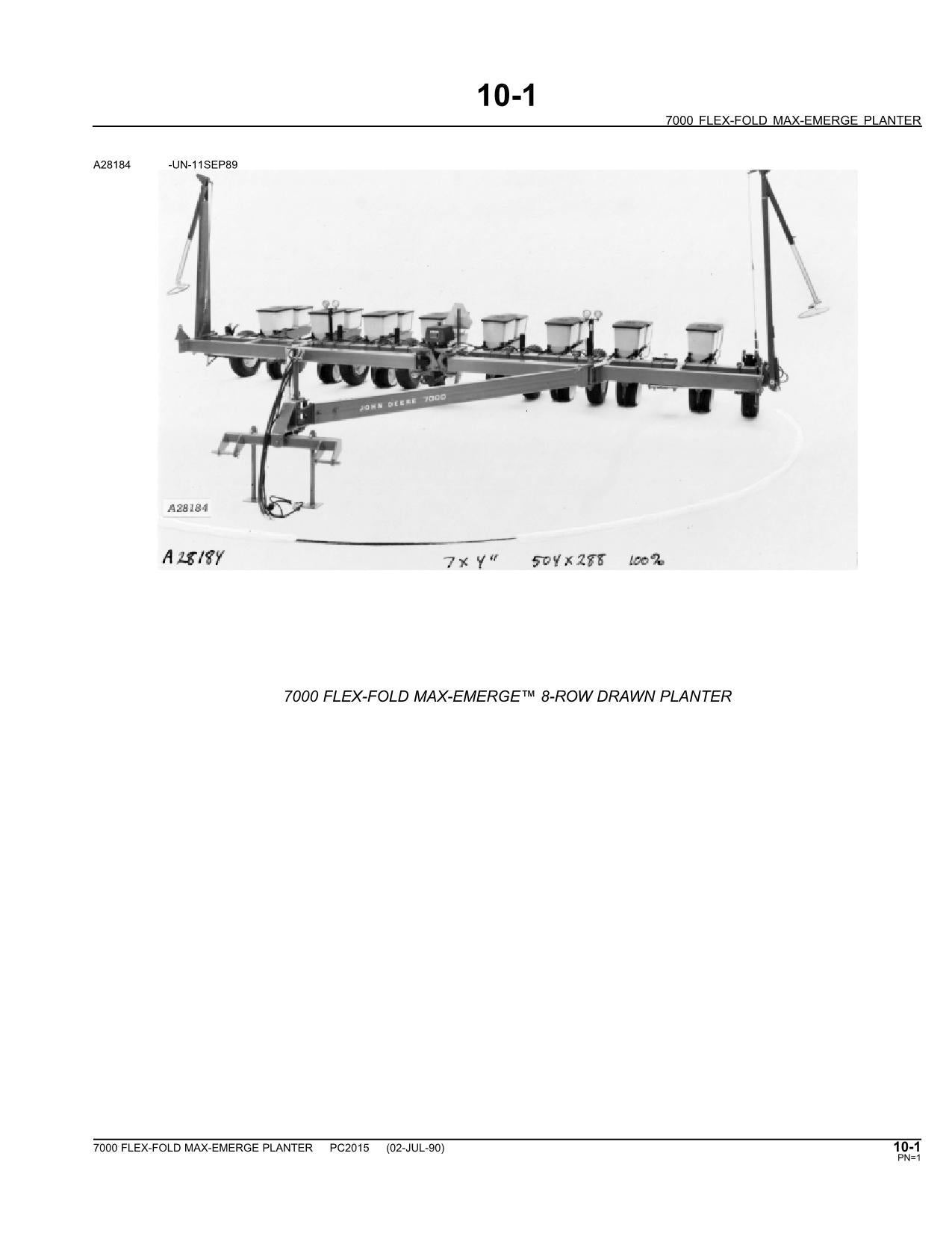 JOHN DEERE 7000 PLANTER PARTS CATALOG MANUAL #3