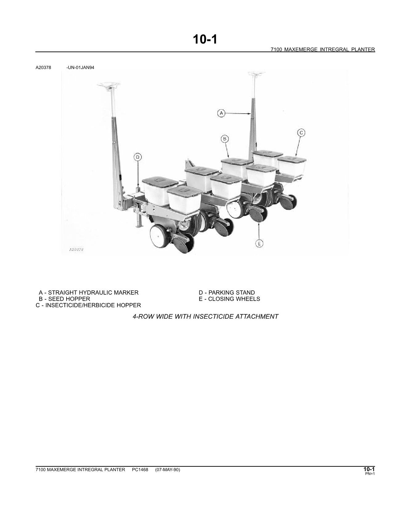 JOHN DEERE 7100 PLANTER PARTS CATALOG MANUAL #2