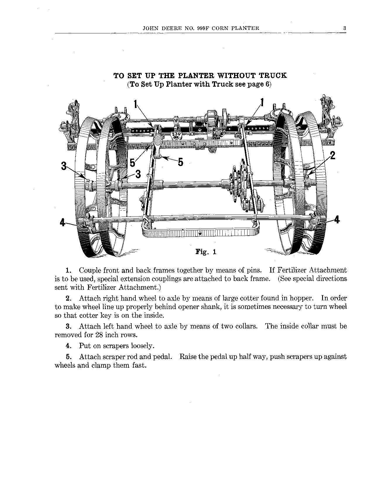 JOHN DEERE 999F PLANTER PARTS CATALOG MANUAL