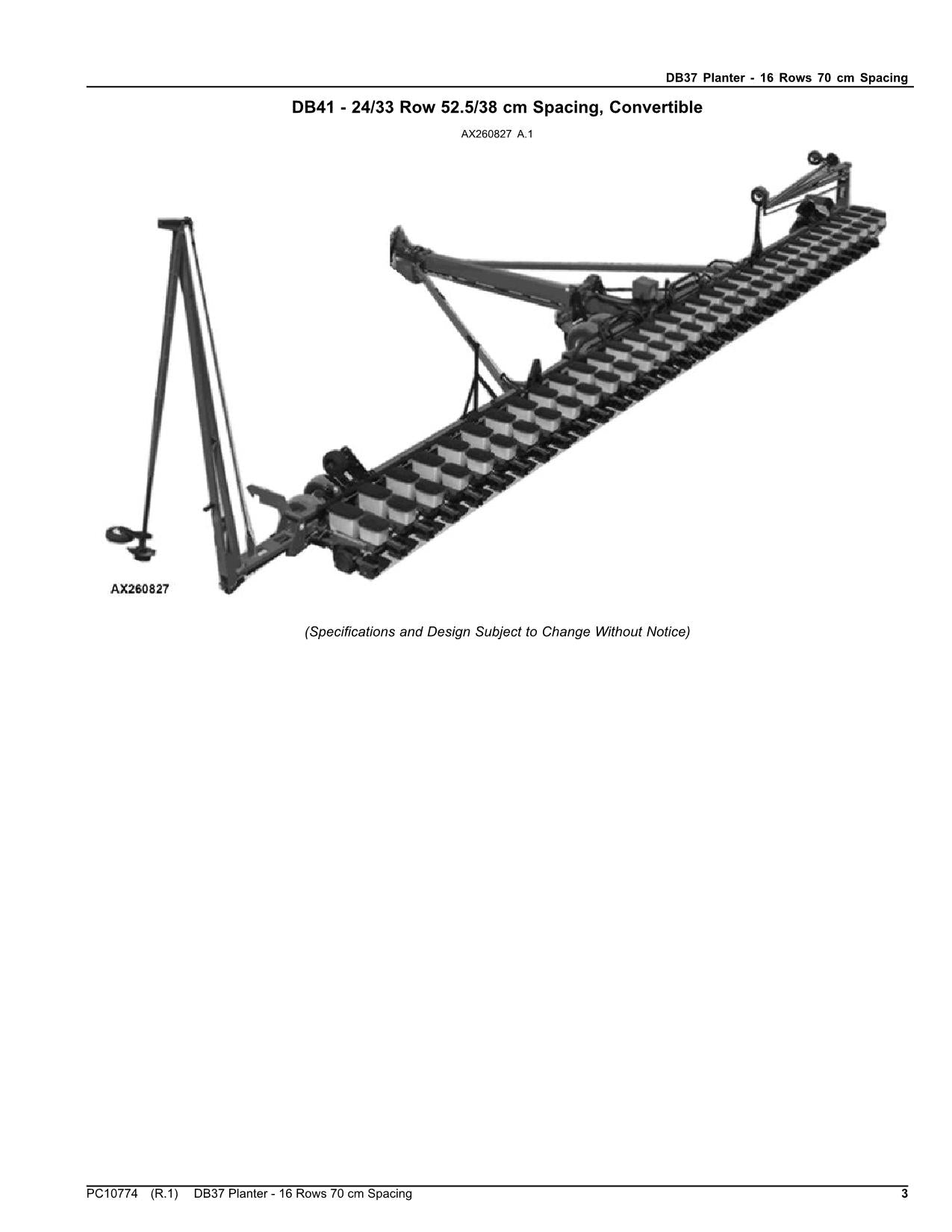 MANUEL DU CATALOGUE DES PIÈCES DU SEMOIR JOHN DEERE DB37 #1