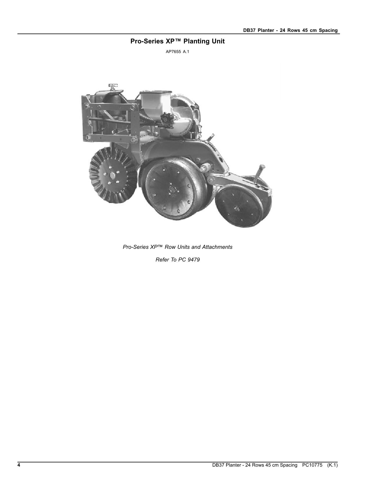 JOHN DEERE DB37 PLANTER PARTS CATALOG MANUAL #2