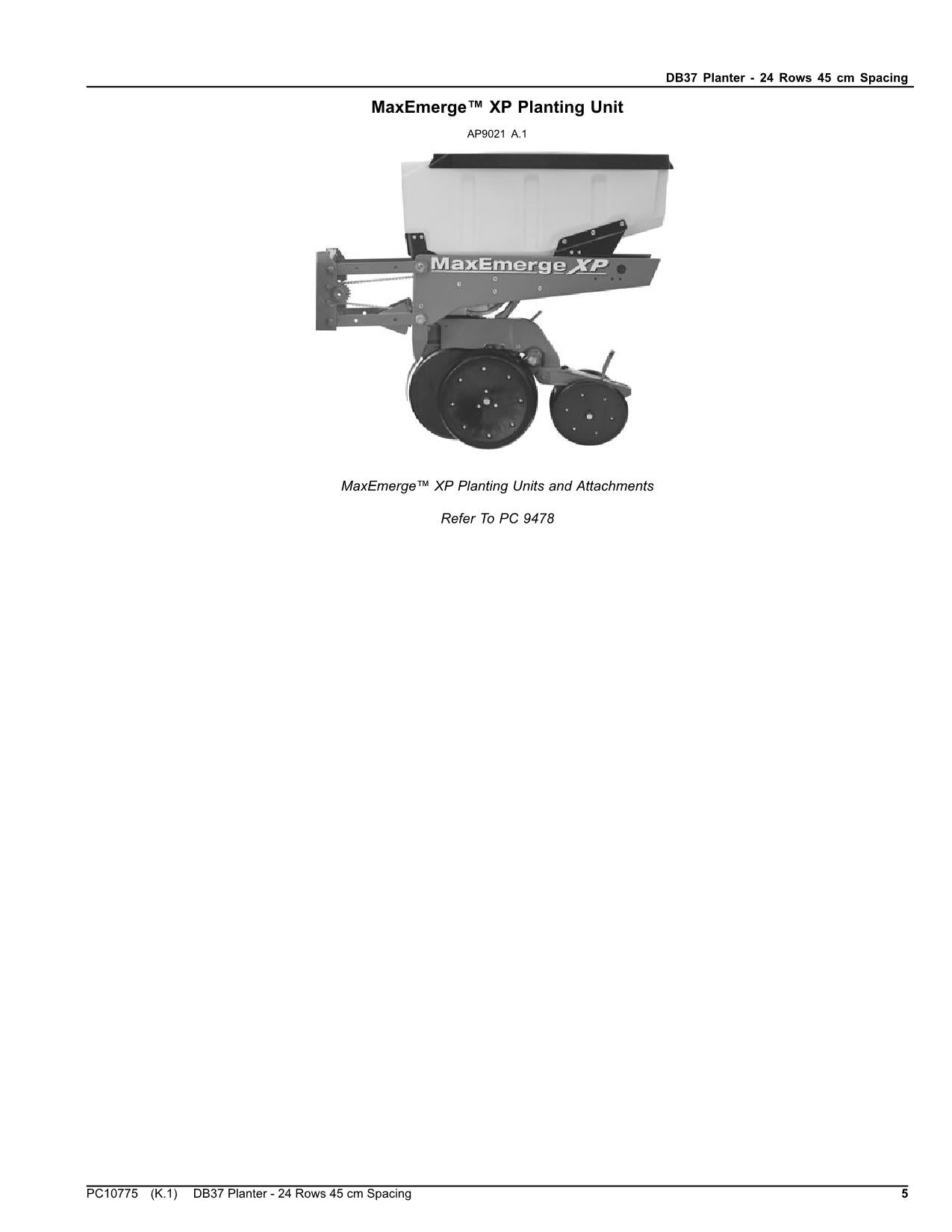 JOHN DEERE DB37 PLANTER PARTS CATALOG MANUAL #2