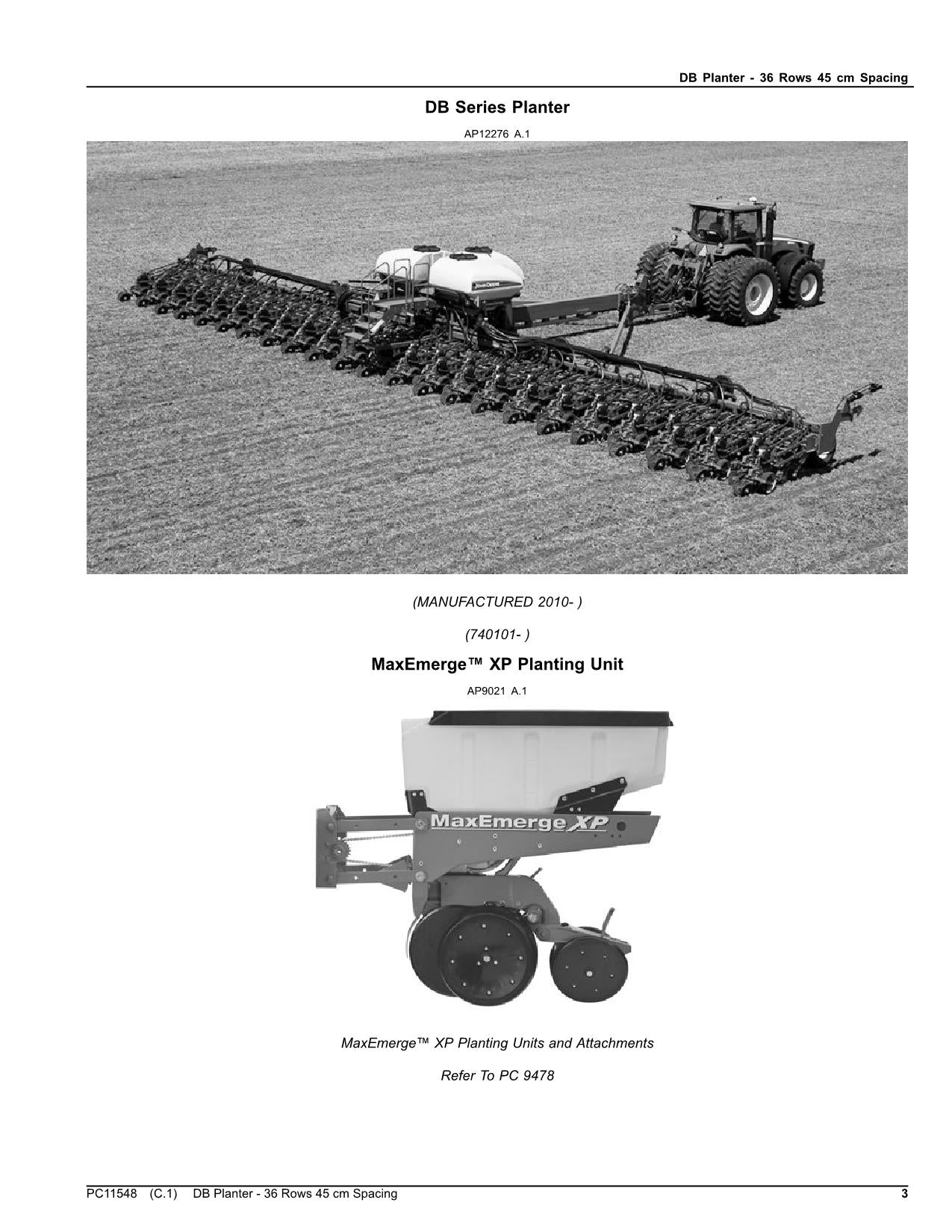 JOHN DEERE DB53 Pflanzmaschine Teilekatalog Handbuch Nordamerika