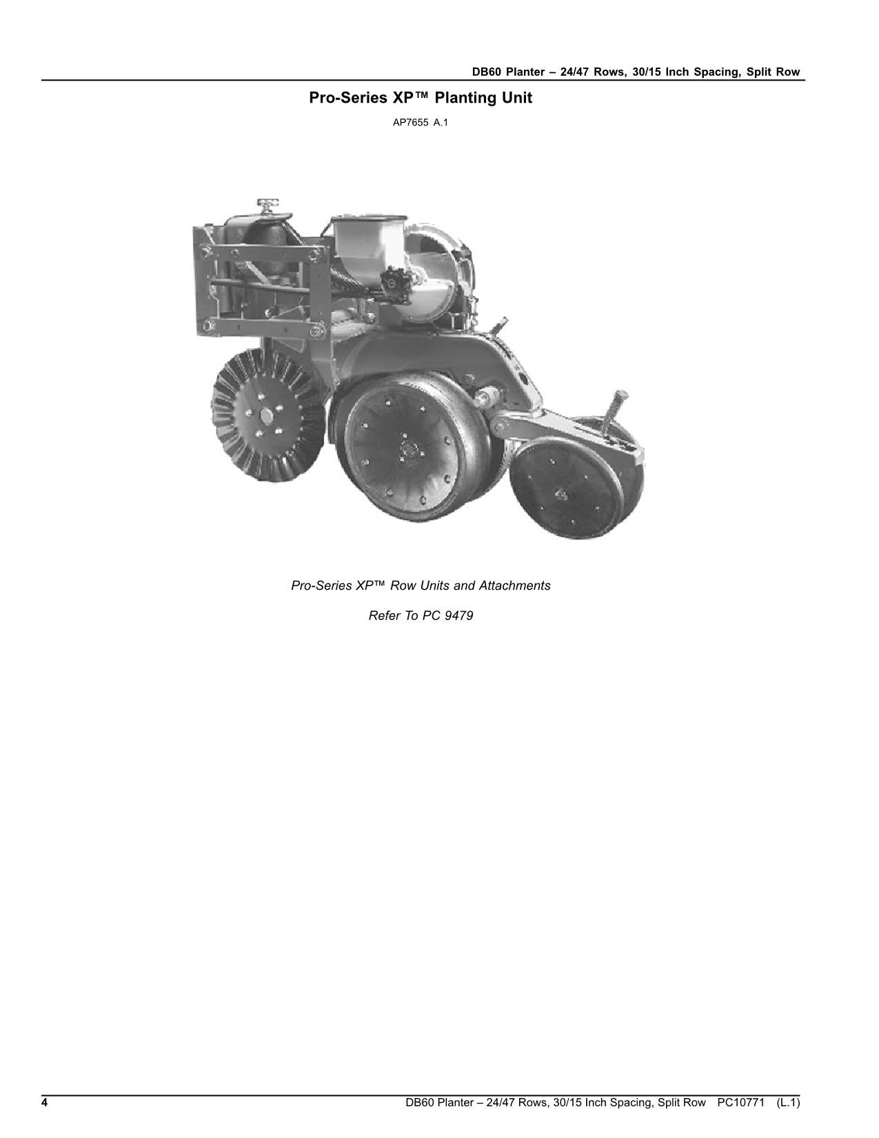 JOHN DEERE DB60 PLANTER PARTS CATALOG MANUAL #2