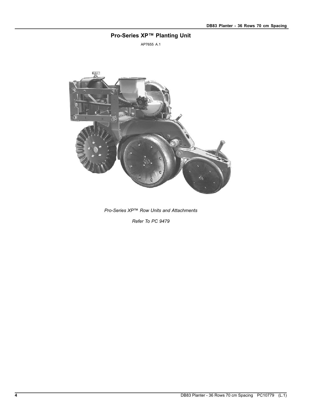 JOHN DEERE DB83 PLANTER PARTS CATALOG MANUAL #2