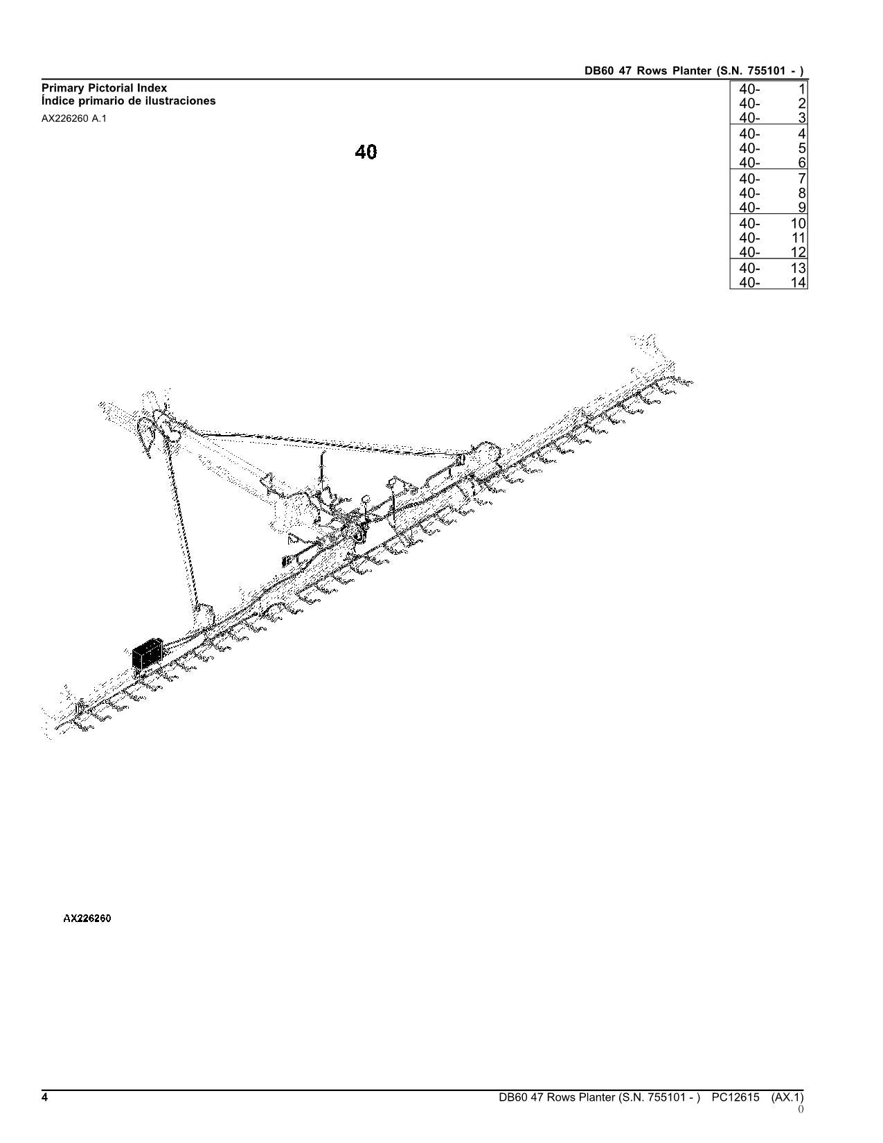 JOHN DEERE DB60 PLANTER PARTS CATALOG MANUAL #4