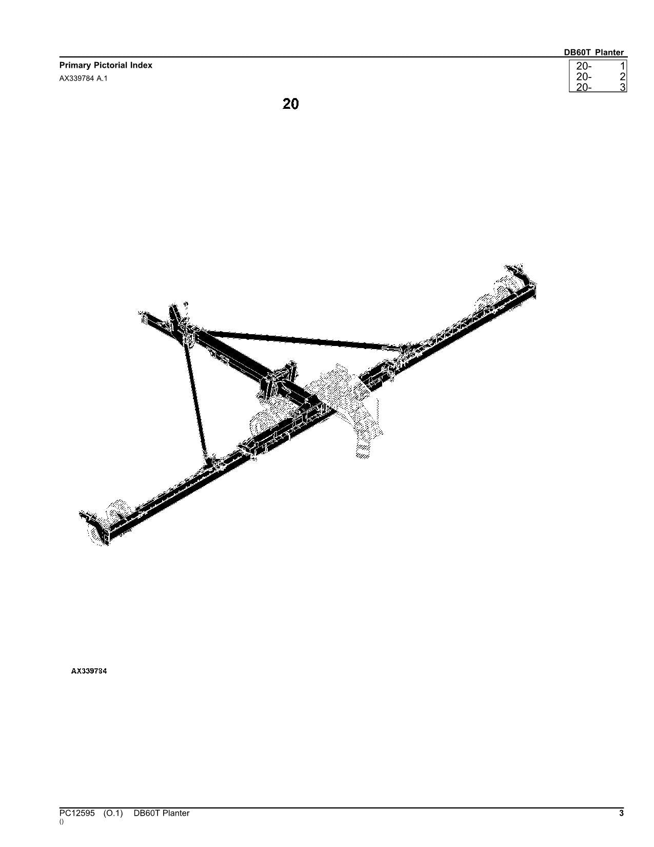 JOHN DEERE DB60T PLANTER PARTS CATALOG MANUAL