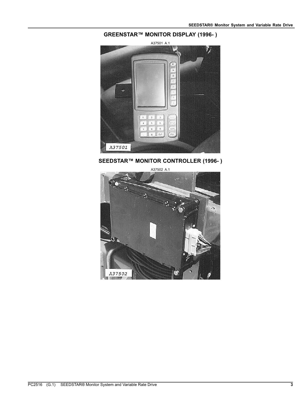 JOHN DEERE SEEDSTAR MONITOR SYSTEM PLANTER PARTS CATALOG MANUAL