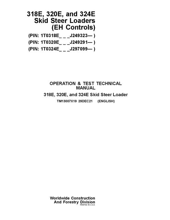 JOHN DEERE 318E 320E 324E KOMPAKTLADER - BETRIEBSTEST - SERVICEHANDBUCH TM13007X19