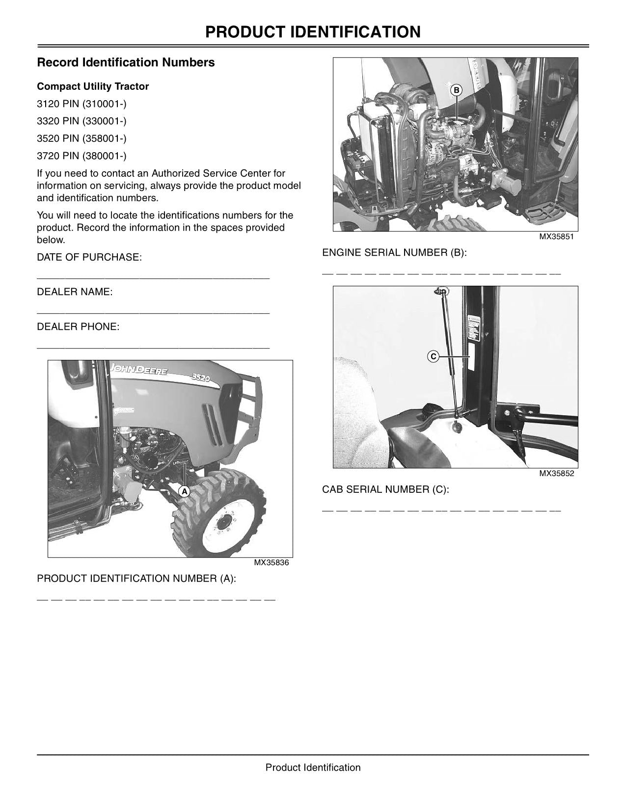 MANUEL D'UTILISATION DU TRACTEUR JOHN DEERE 3320 3520 3720 3120 AUSTRALIE