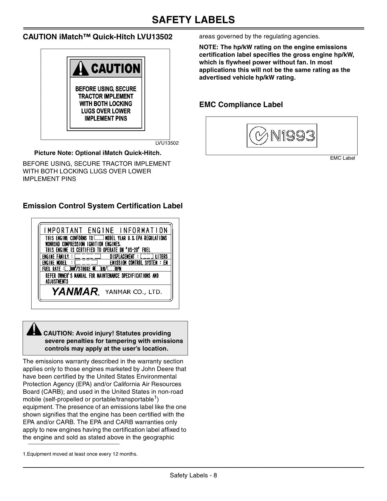 JOHN DEERE 3320 3520 3720 3120 TRACTOR OPERATORS MANUAL AUSTRALIA