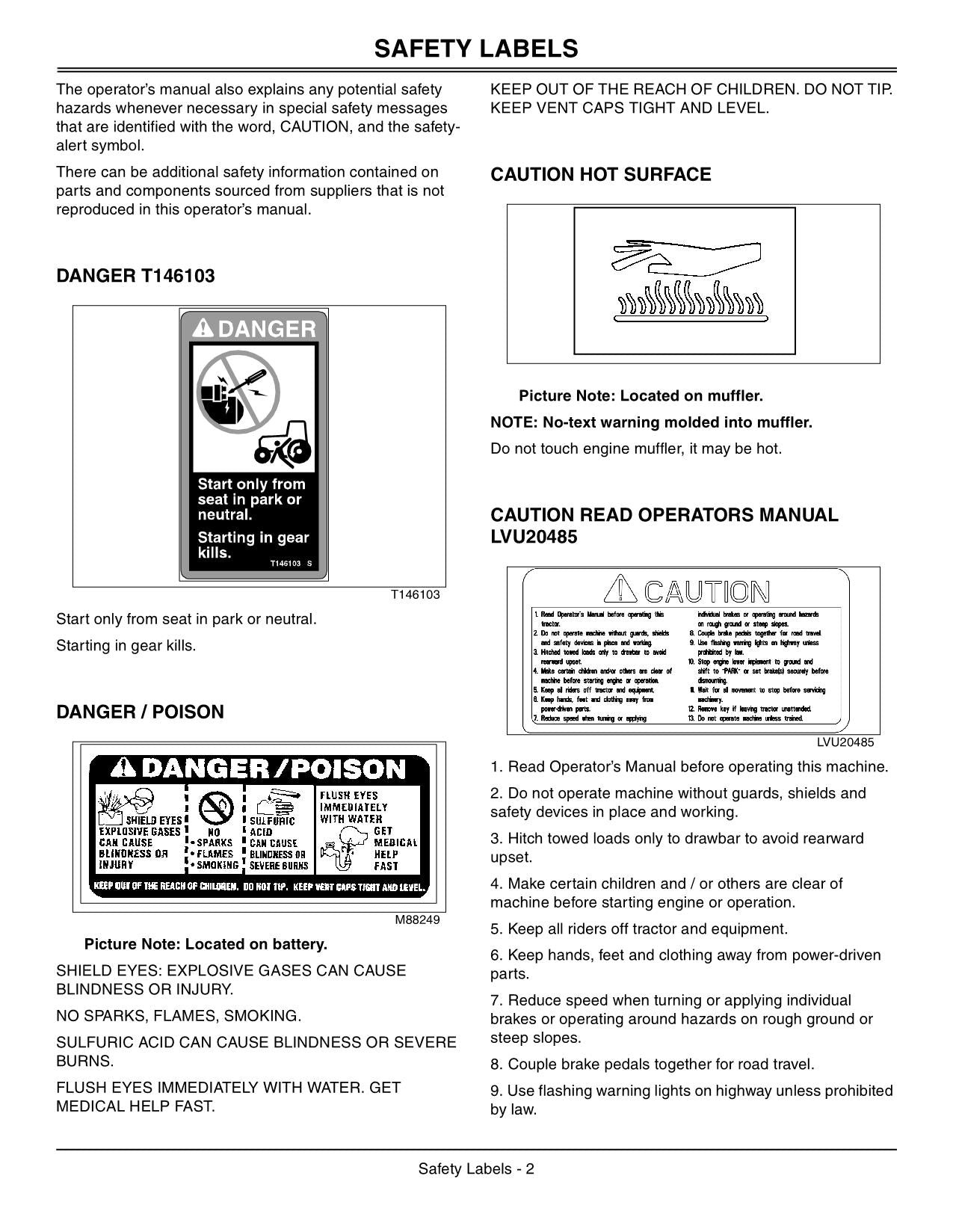 JOHN DEERE 3032E 3038E TRAKTOR-BETRIEBSHANDBUCH AUSTRALIEN