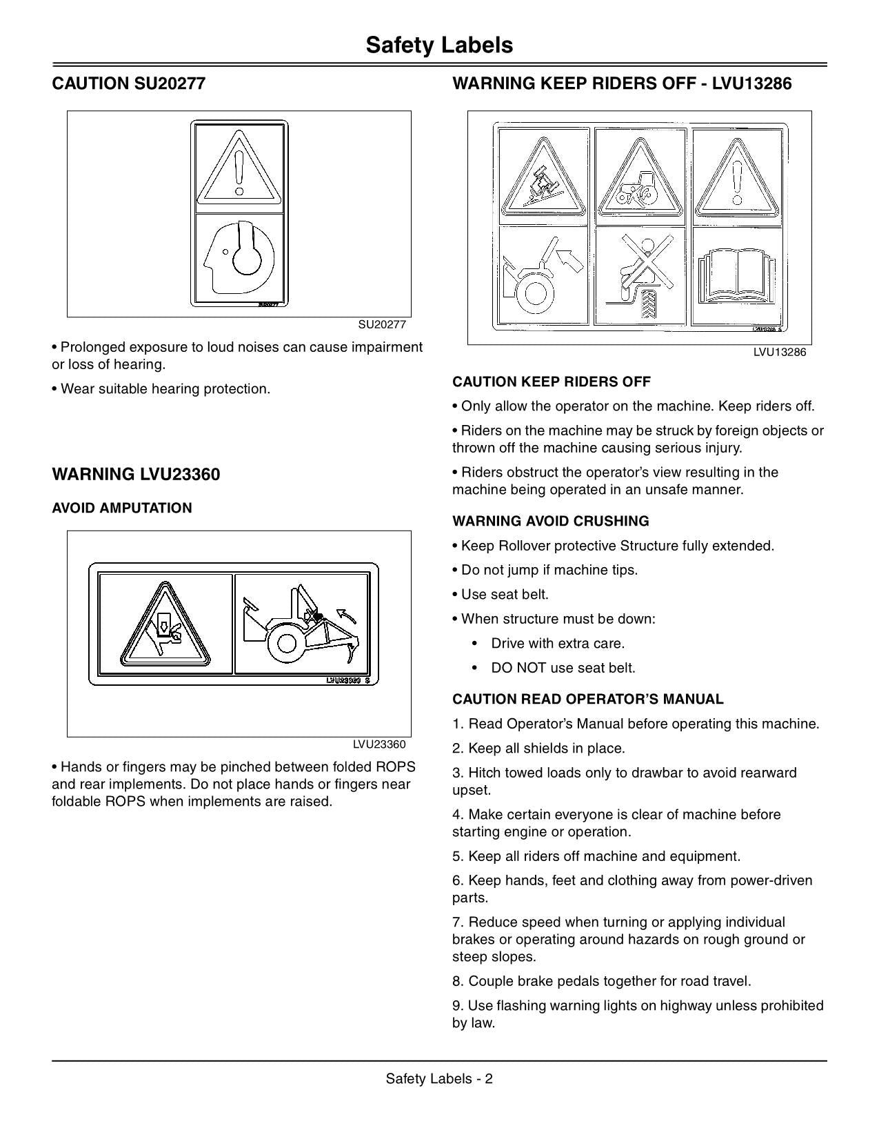 JOHN DEERE 1023E 1026R TRACTOR OPERATORS MANUAL AUSTRALIA 010001-209999