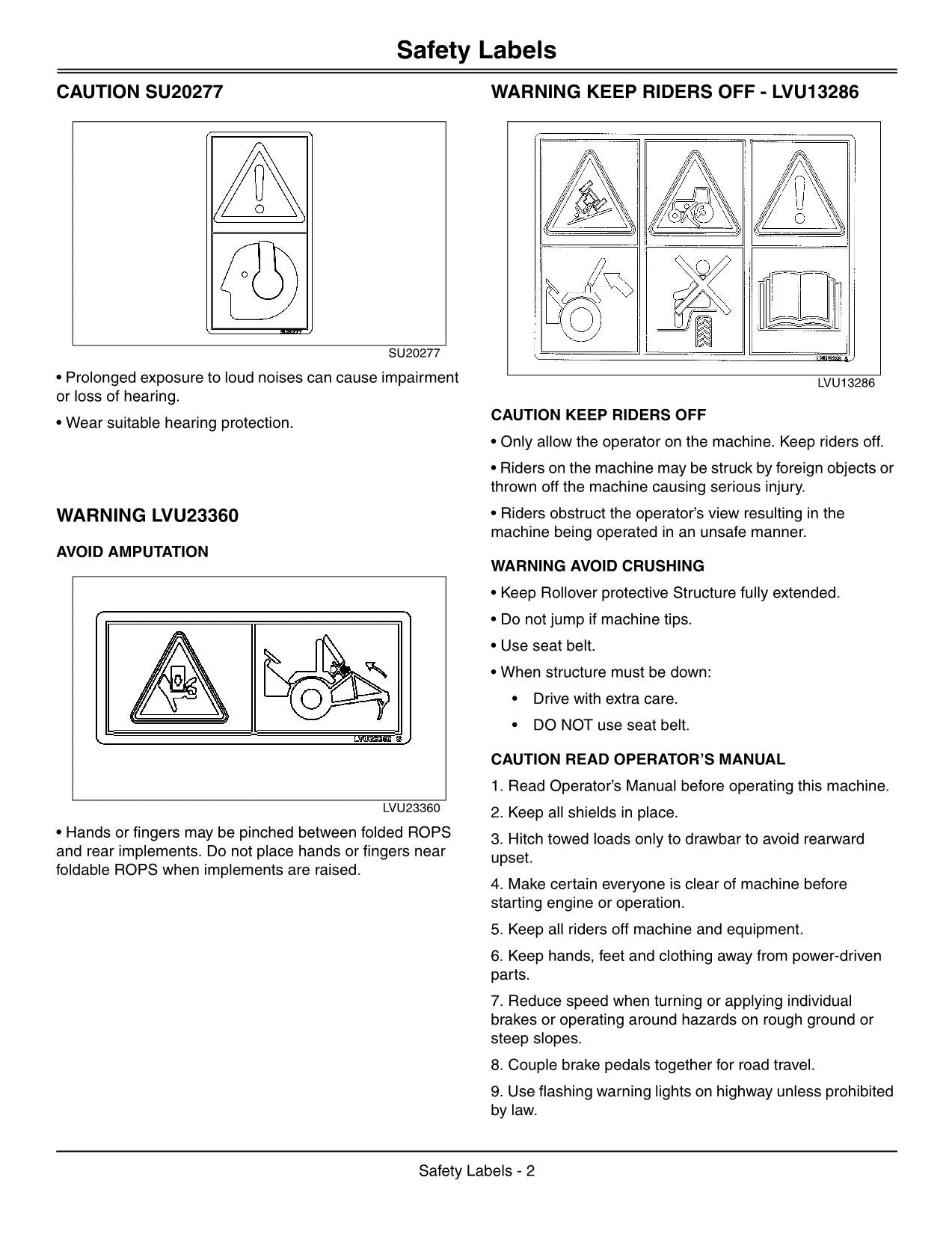 JOHN DEERE 1023E 1026R TRACTOR OPERATORS MANUAL AUSTRALIA ser.210000-309999