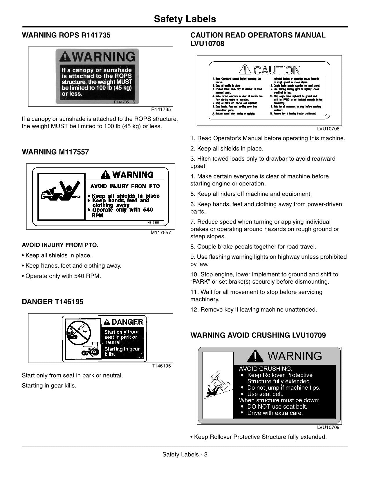 JOHN DEERE 3320 3520 3720 TRAKTOR-BETRIEBSHANDBUCH AUSTRALIEN