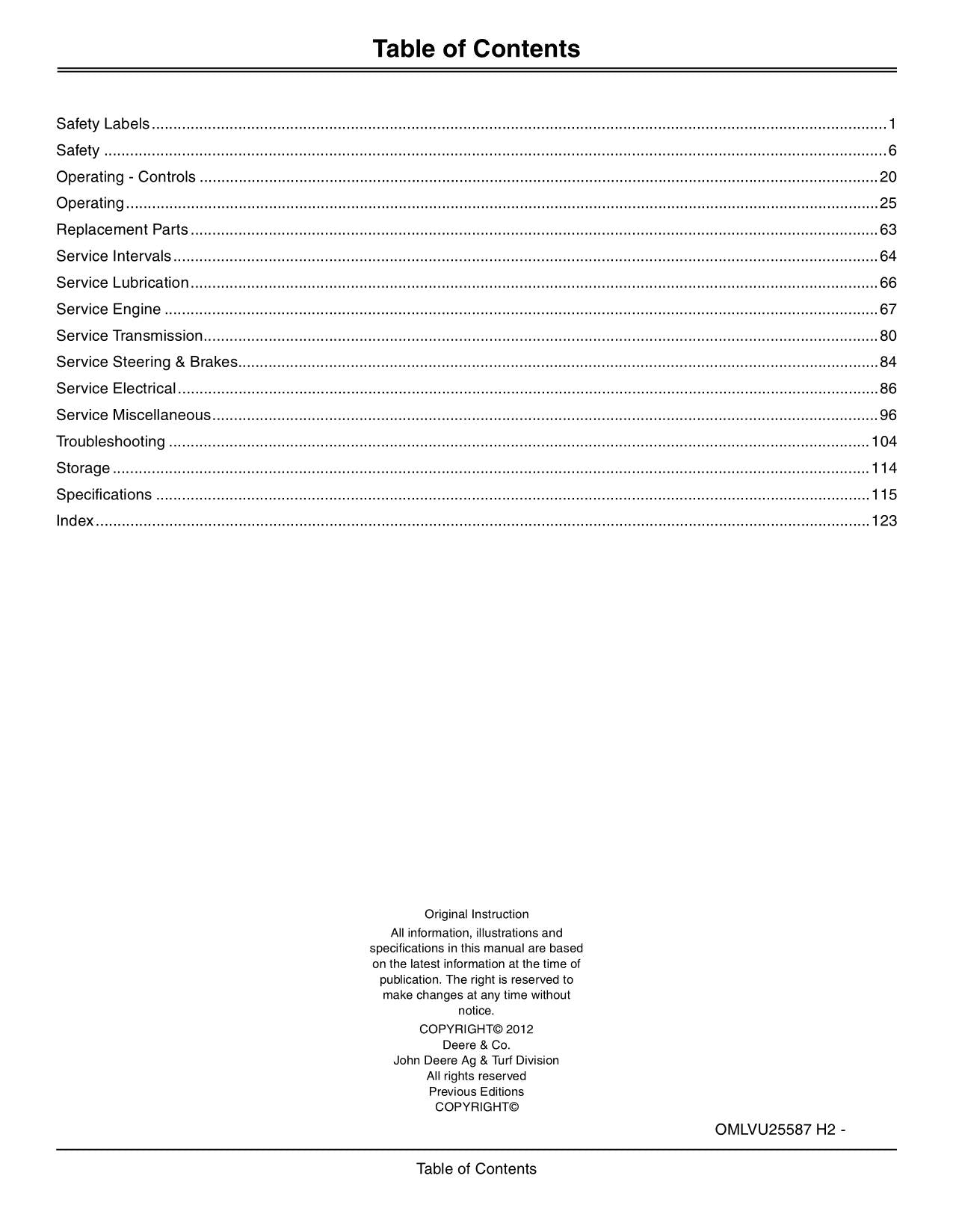 JOHN DEERE 3320 3520 3720 TRACTOR OPERATORS MANUAL AUSTRALIA