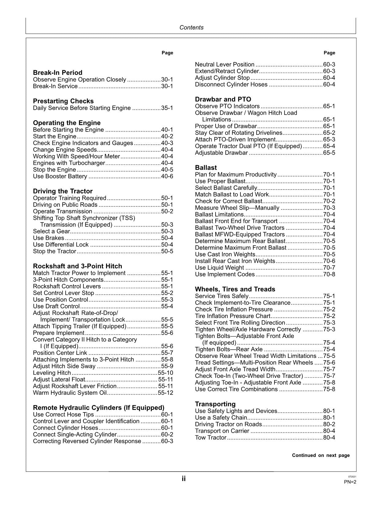 JOHN DEERE 5050E TRACTOR OPERATORS MANUAL AUSTRALIA