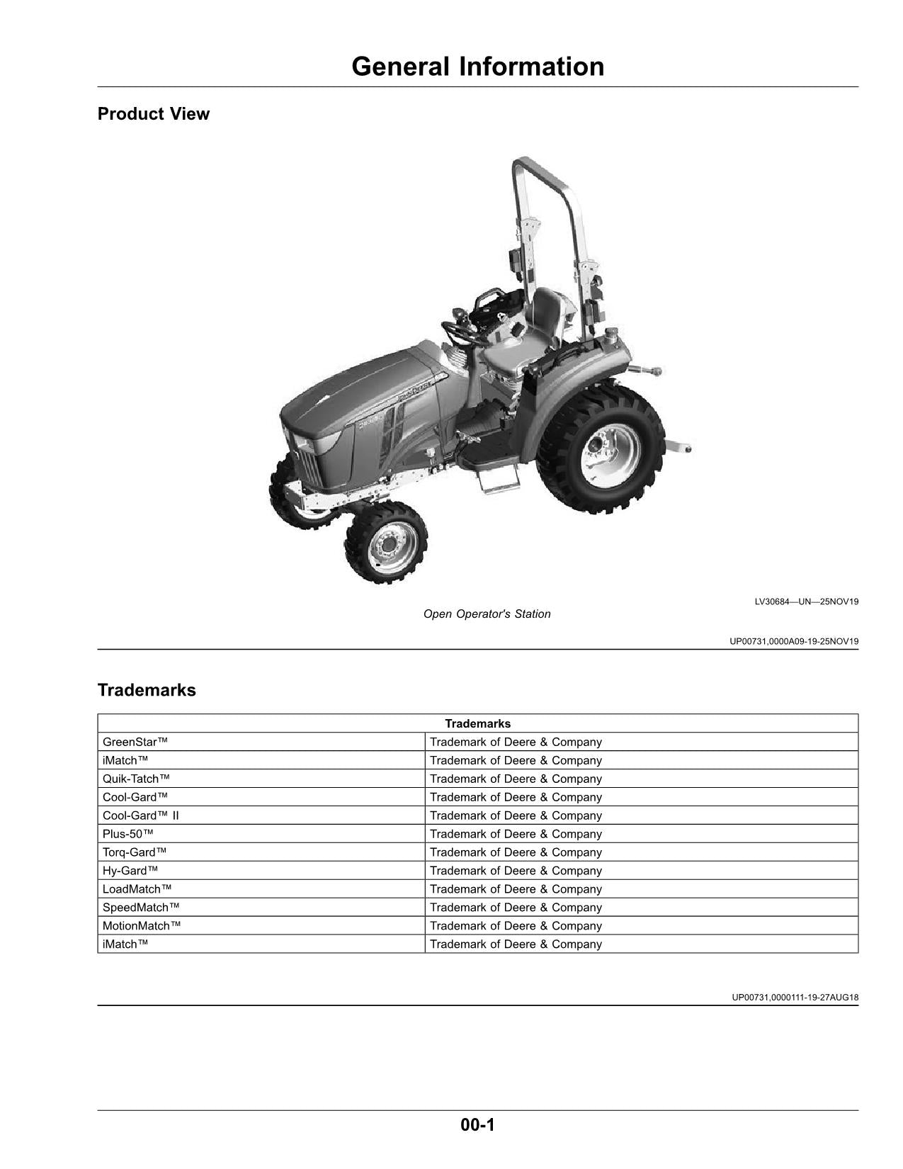 JOHN DEERE 2032R 2038R TRAKTOR-BETRIEBSHANDBUCH AUSTRALIEN