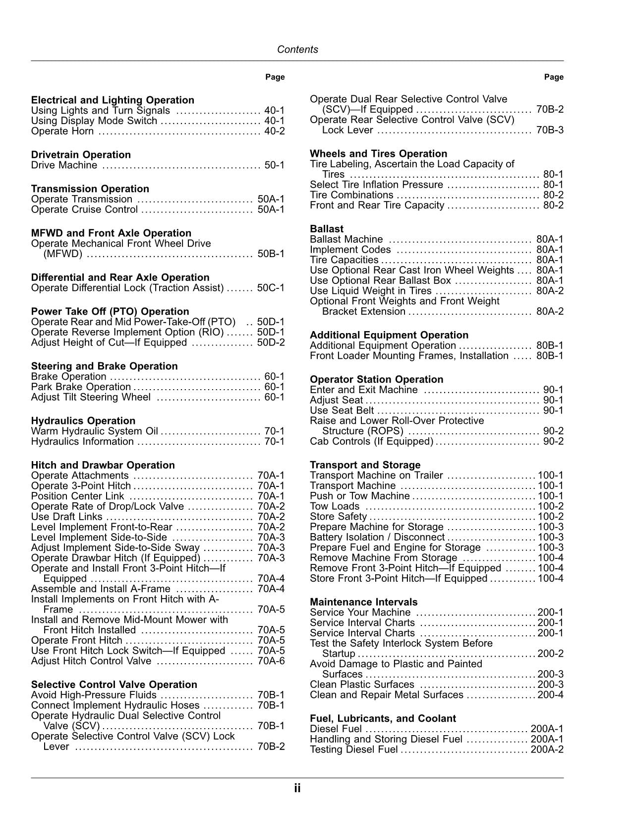 JOHN DEERE 2032R 2038R TRACTOR OPERATORS MANUAL AUSTRALIA