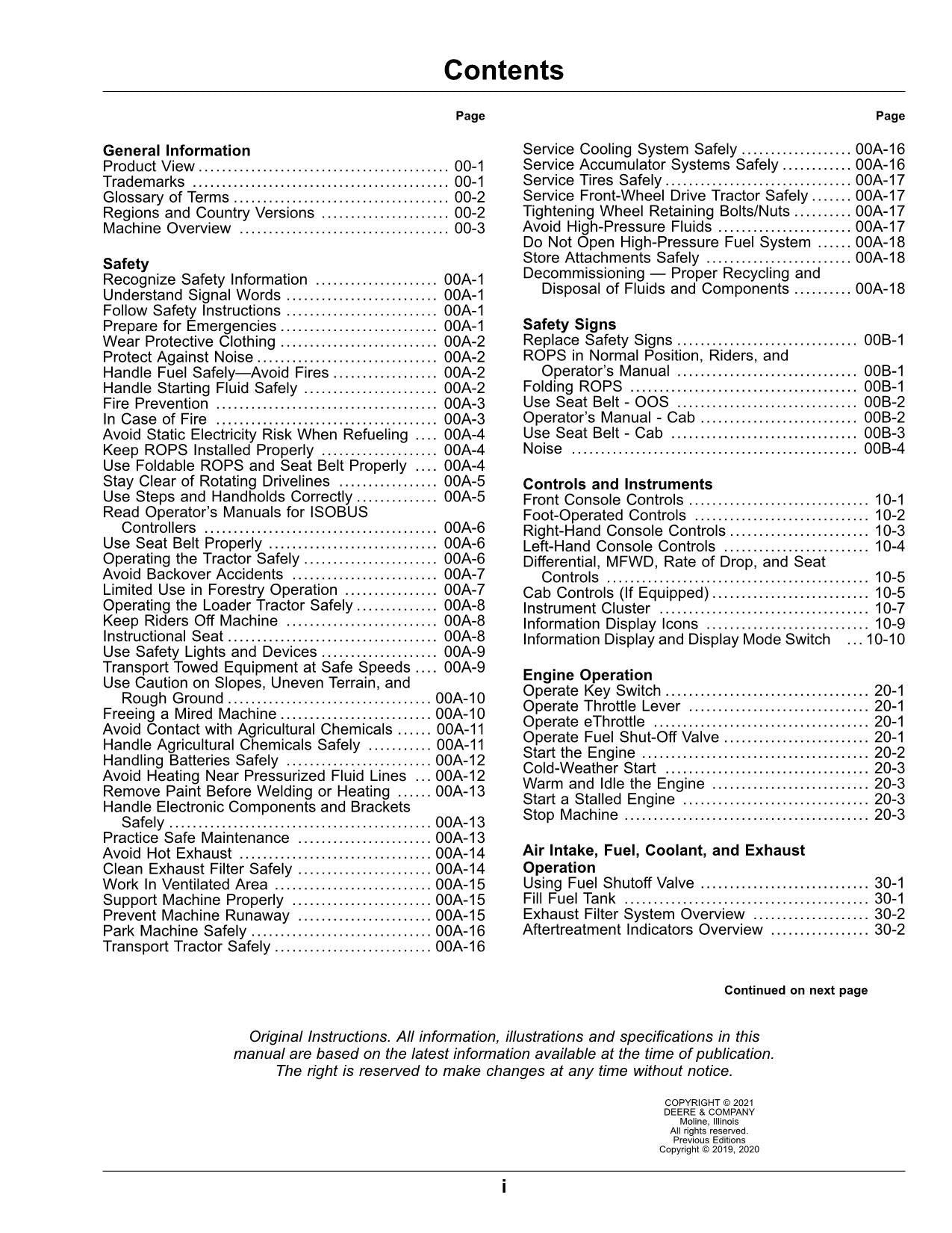 JOHN DEERE 2032R 2038R TRACTOR OPERATORS MANUAL AUSTRALIA