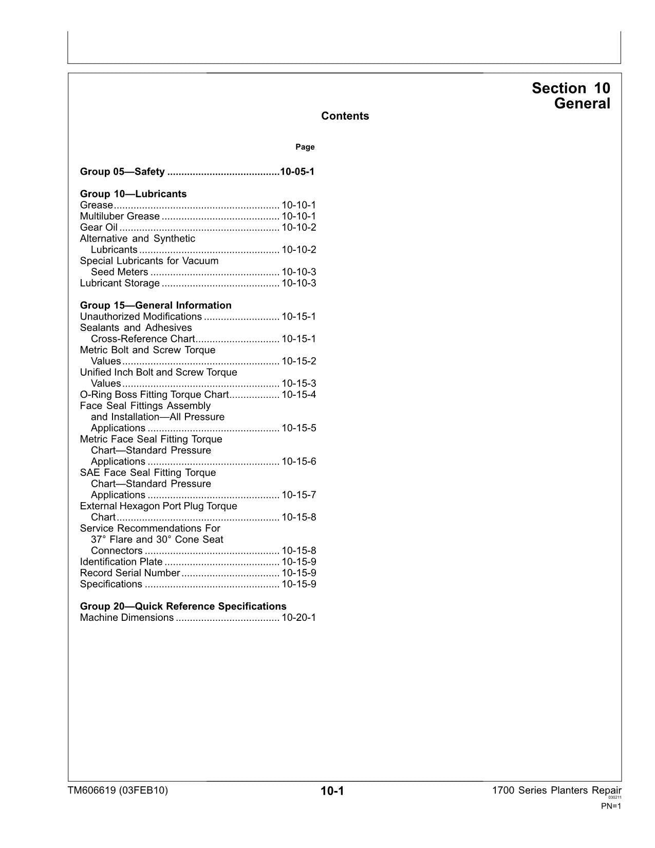 JONH DEERE 1700 1740 SÄMASCHINE SERVICEHANDBUCH TM606619