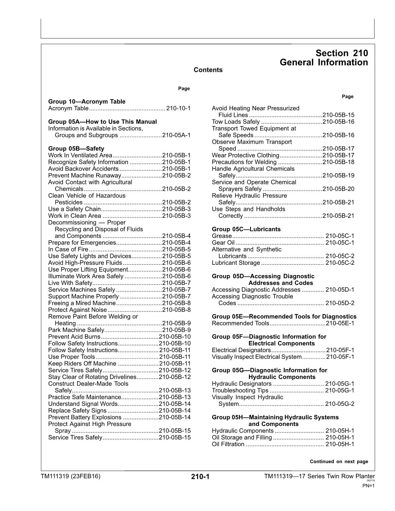 JONH DEERE 1700 1705 1720 1725 1700 1720 Pflanzmaschine Diagnose Servicehandbuch