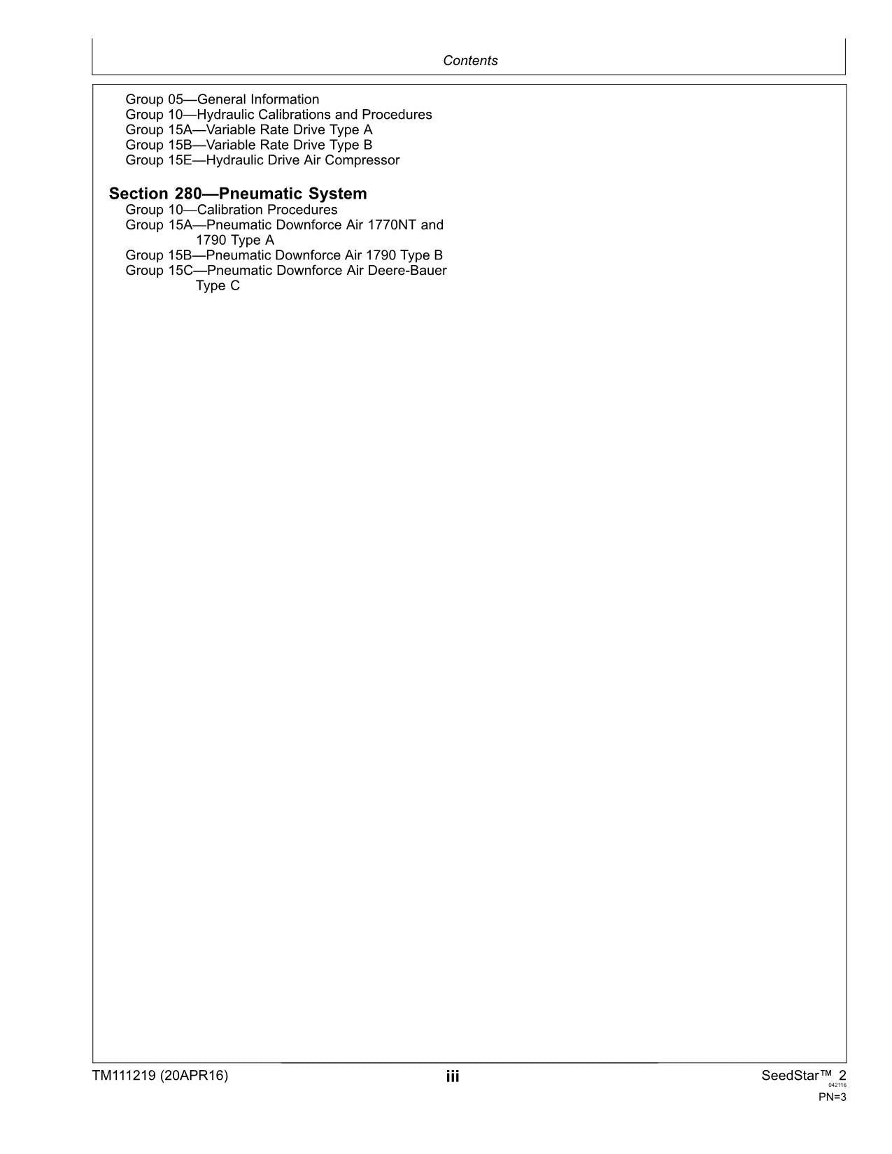 JONH DEERE 1700 SERIES SEEDSTAR PLANTER DIAGNOSTIC SERVICE MANUAL TM111219