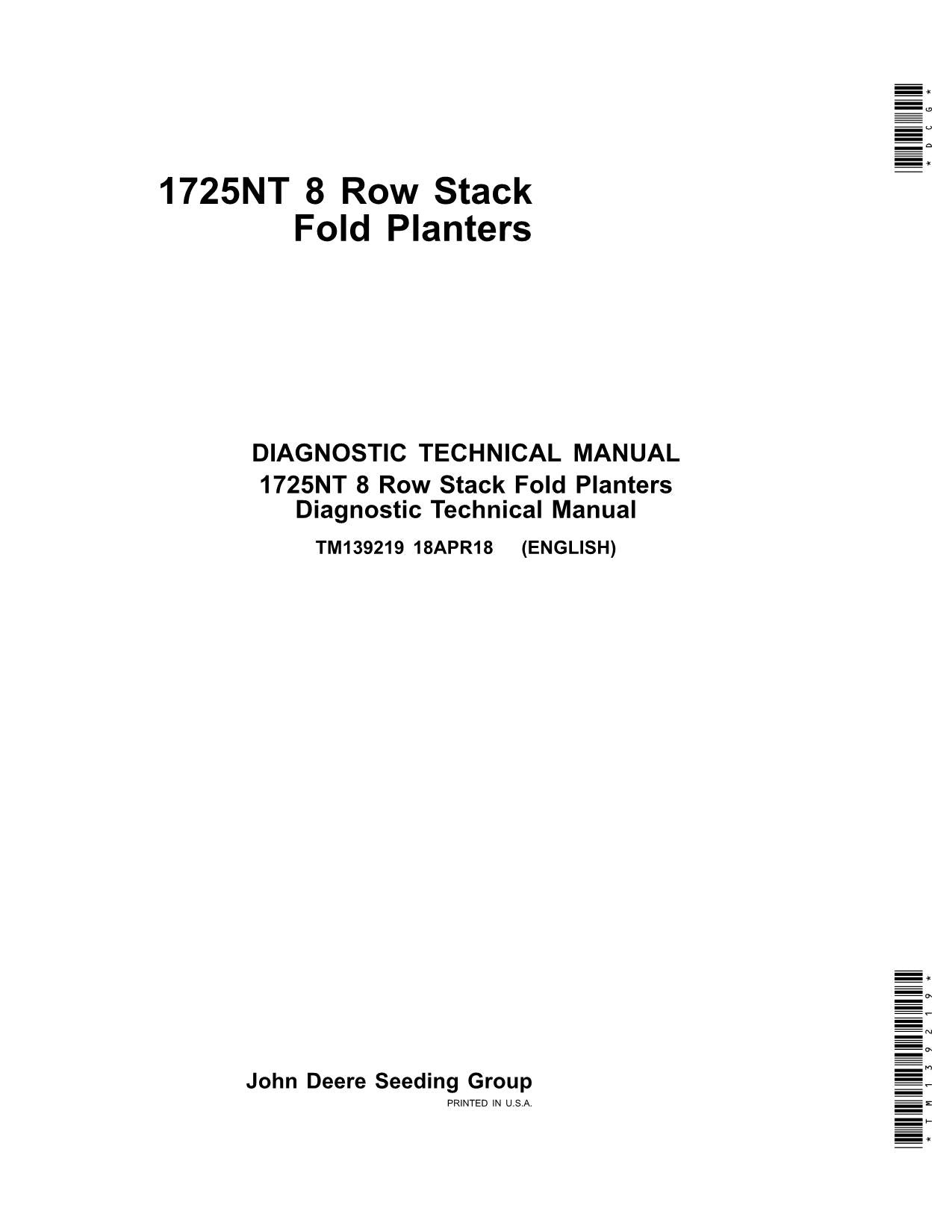 JONH DEERE 1725NT PLANTER DIAGNOSE SERVICEHANDBUCH TM139219