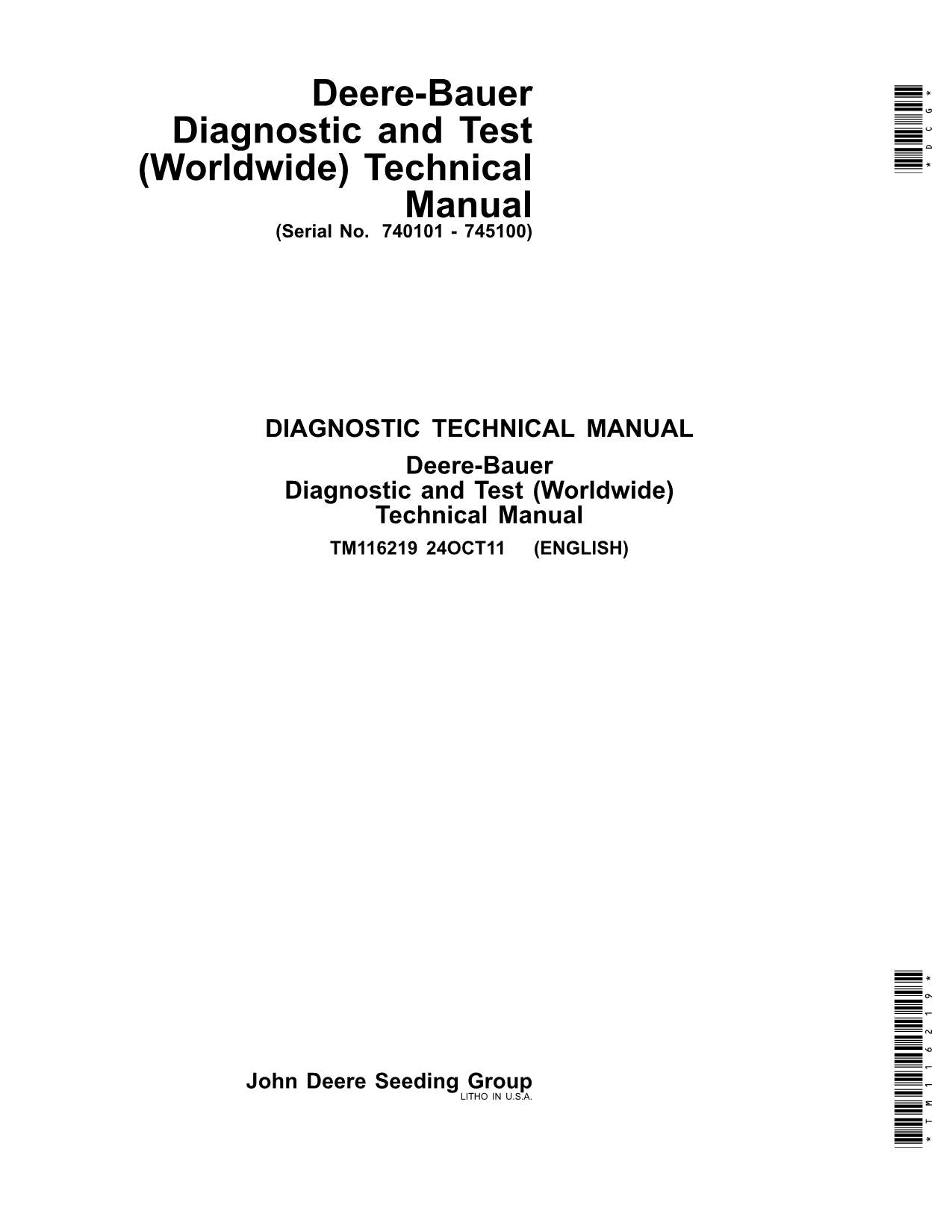 JONH DEERE DB58 DB60 DB44 DB120 DB50 DB55 DB37 PFLANZMASCHINE SERVICEHANDBUCH TM116219