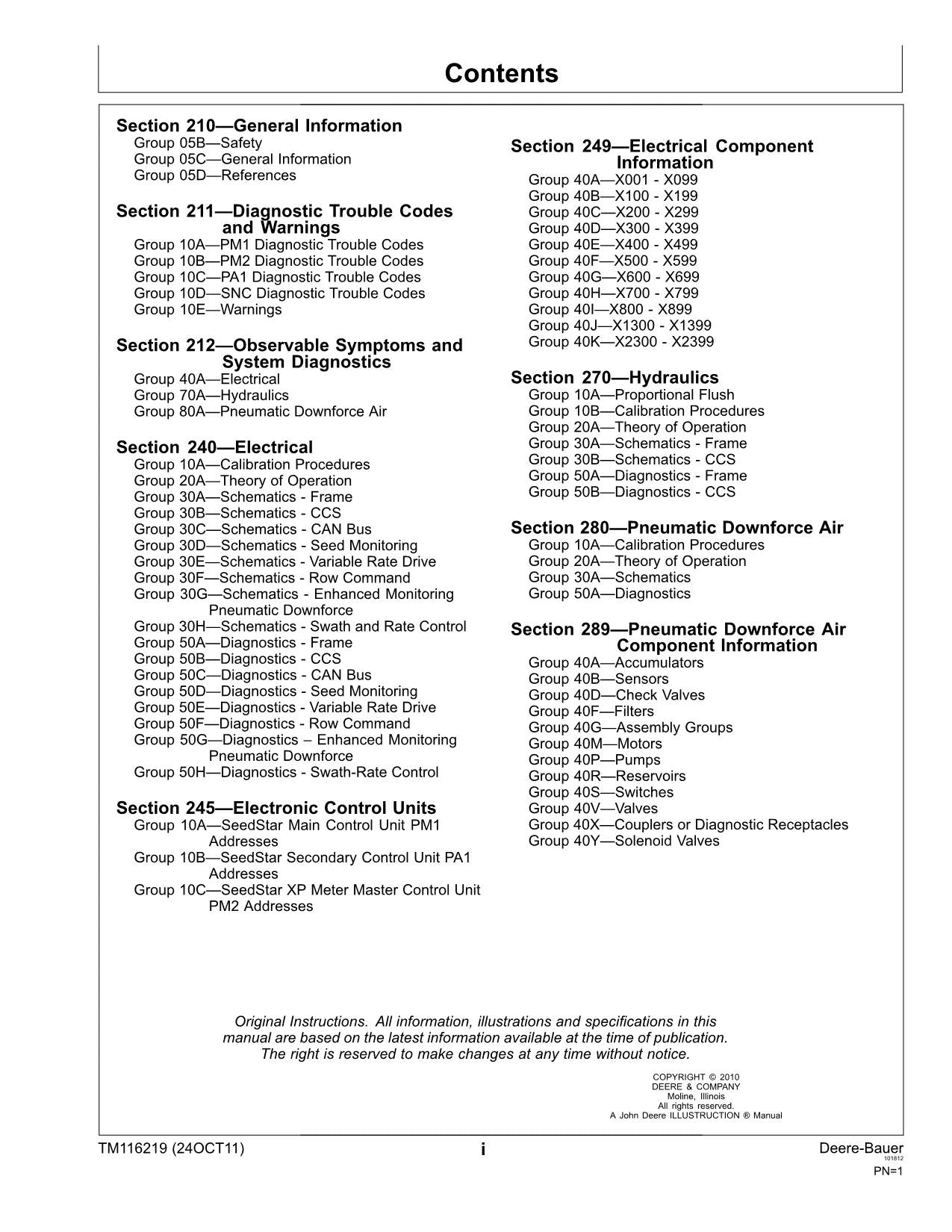 JONH DEERE DB58 DB60 DB44 DB120 DB50 DB55 DB37 PLANTER SERVICE MANUAL TM116219