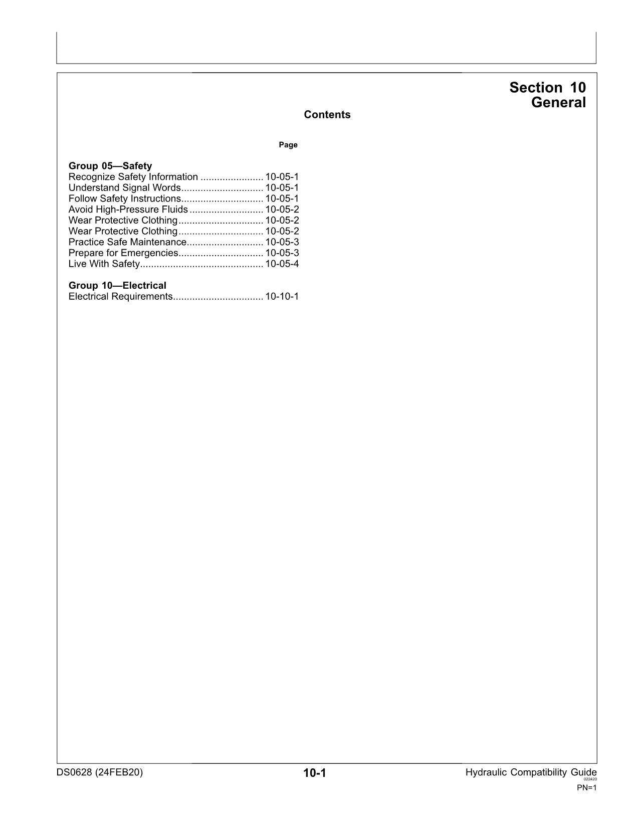 MANUEL D'ENTRETIEN DU SEMOIR COMPATIBLE HYDRAULIQUE JONH DEERE DS0628