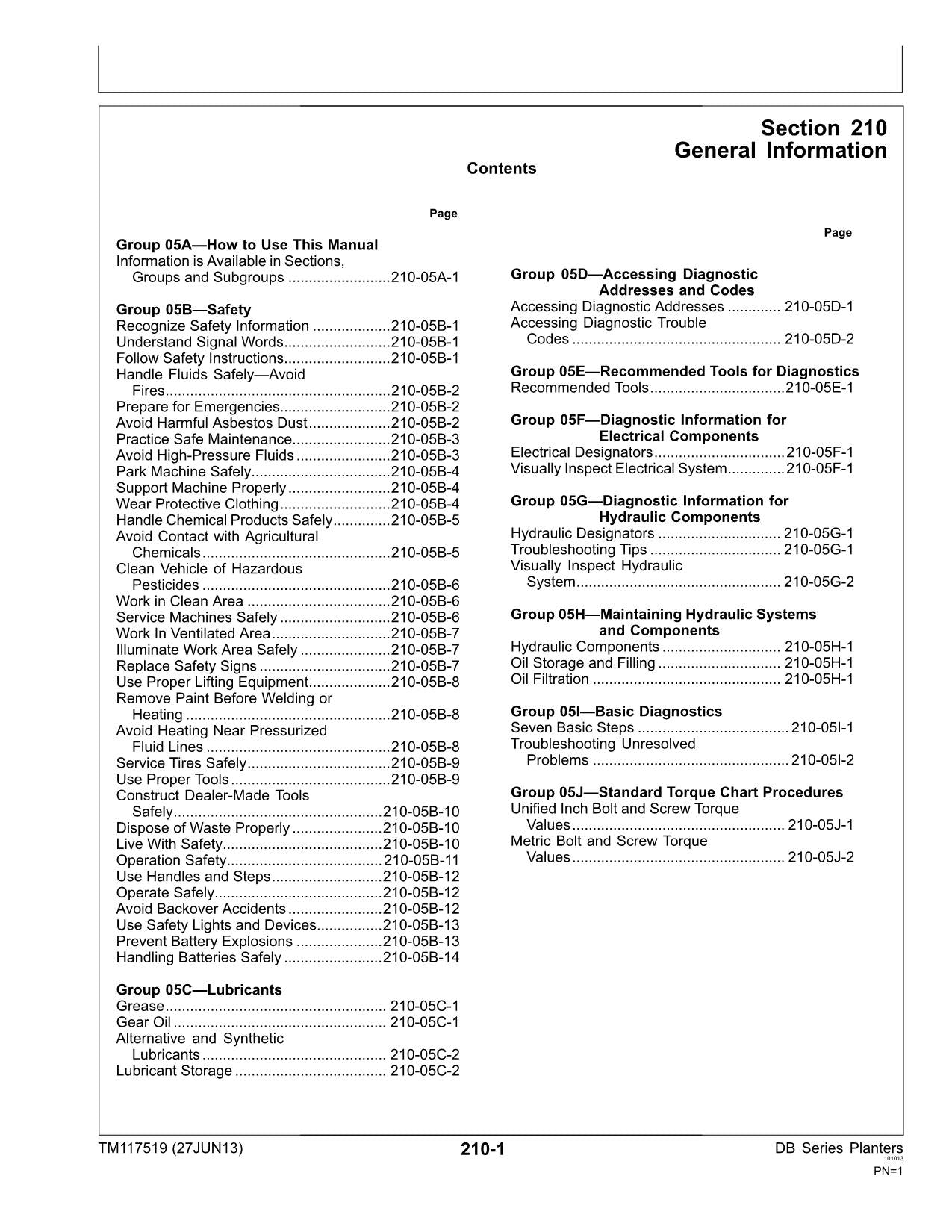 JONH DEERE DB44 DB58 DB66 DB90 DB80 DB88 PFLANZMASCHINE SERVICEHANDBUCH