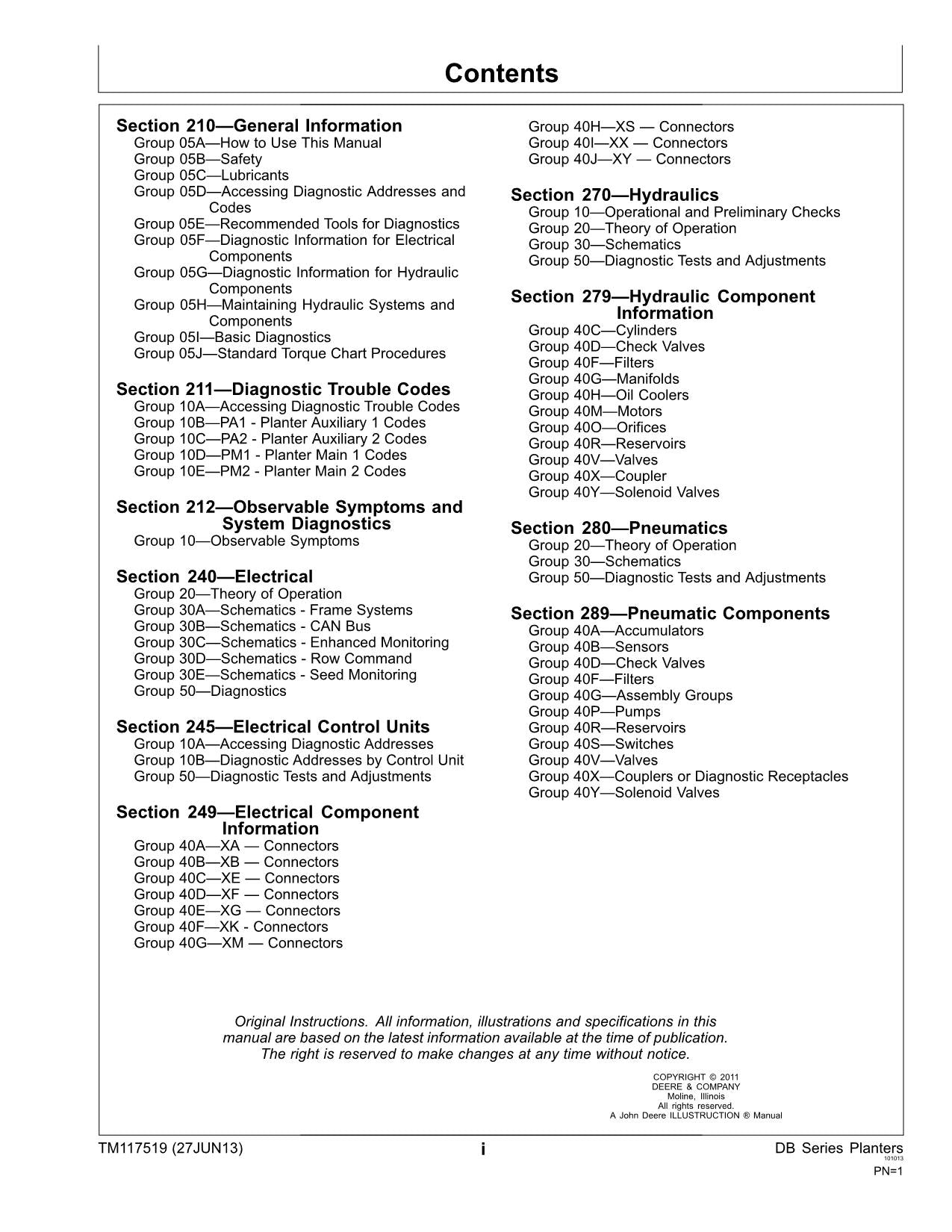 JONH DEERE DB44 DB58 DB66 DB90 DB80 DB88 PLANTER SERVICE MANUAL