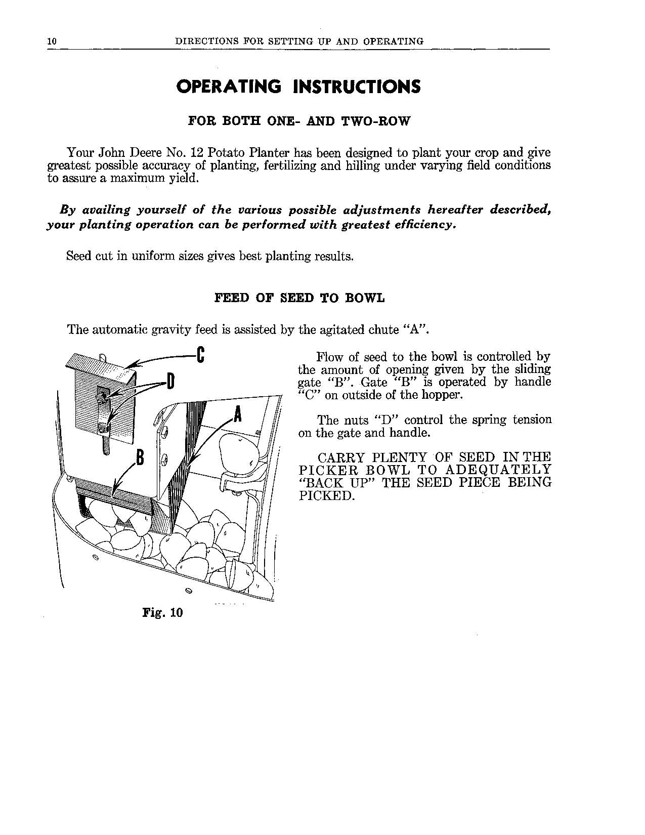 JOHN DEERE 2 ROW 1 ROW PLANTER OPERATORS MANUAL