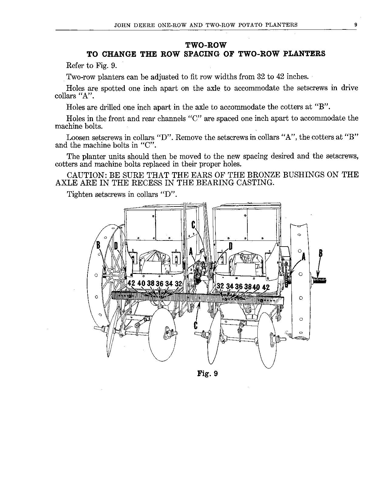 JOHN DEERE 2 ROW 1 ROW PLANTER OPERATORS MANUAL