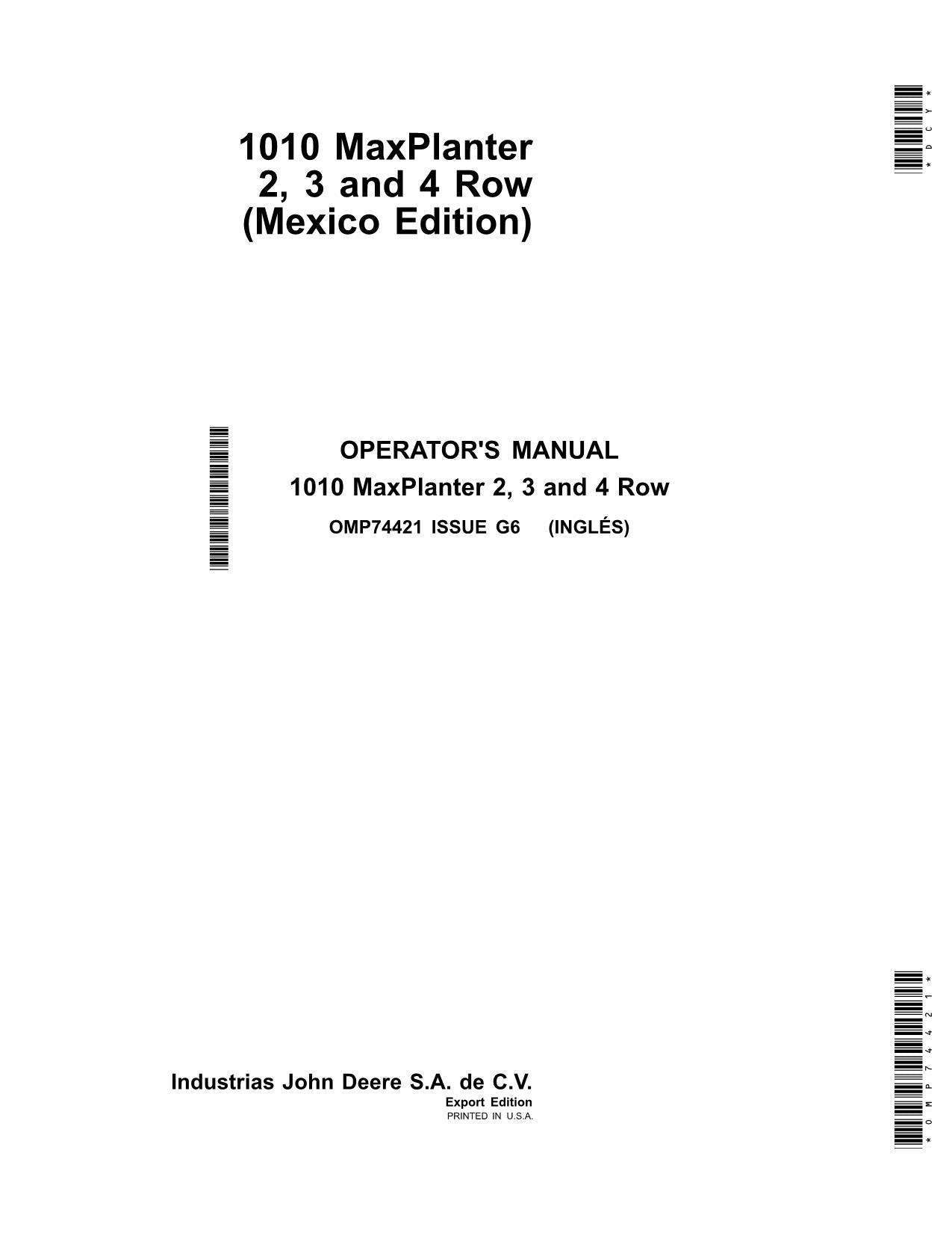 JOHN DEERE 1010 SÄMASCHINE BEDIENUNGSANLEITUNG #2