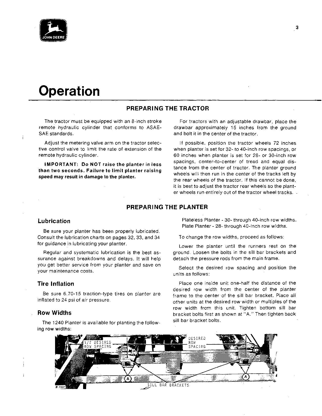 JOHN DEERE 1240 PLANTER OPERATORS MANUAL