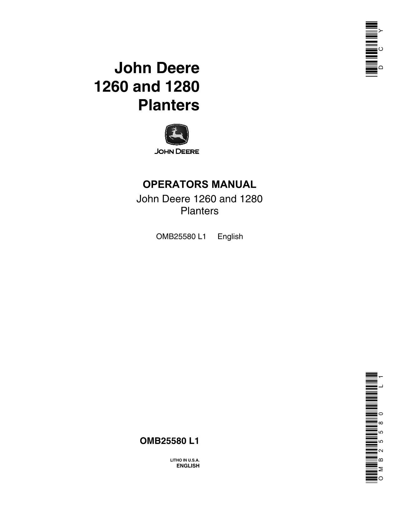 MANUEL D'UTILISATION DU SEMOIR JOHN DEERE 1260 1280