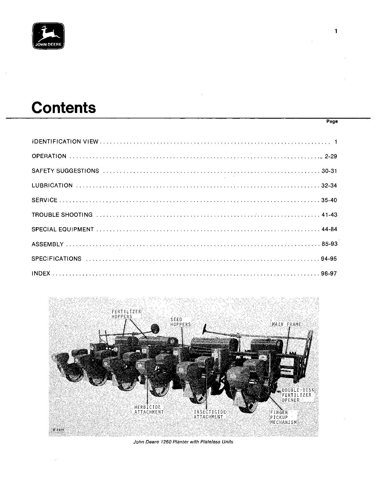 MANUEL D'UTILISATION DU SEMOIR JOHN DEERE 1260 1280