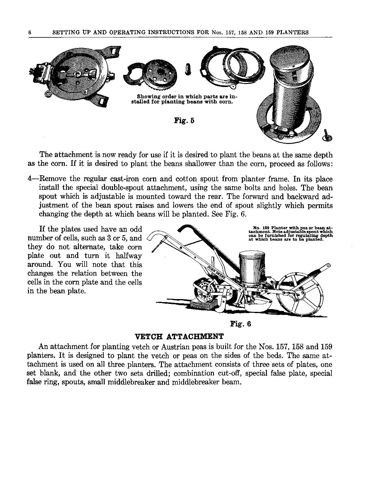 JOHN DEERE 157 158 159 PLANTER OPERATORS MANUAL