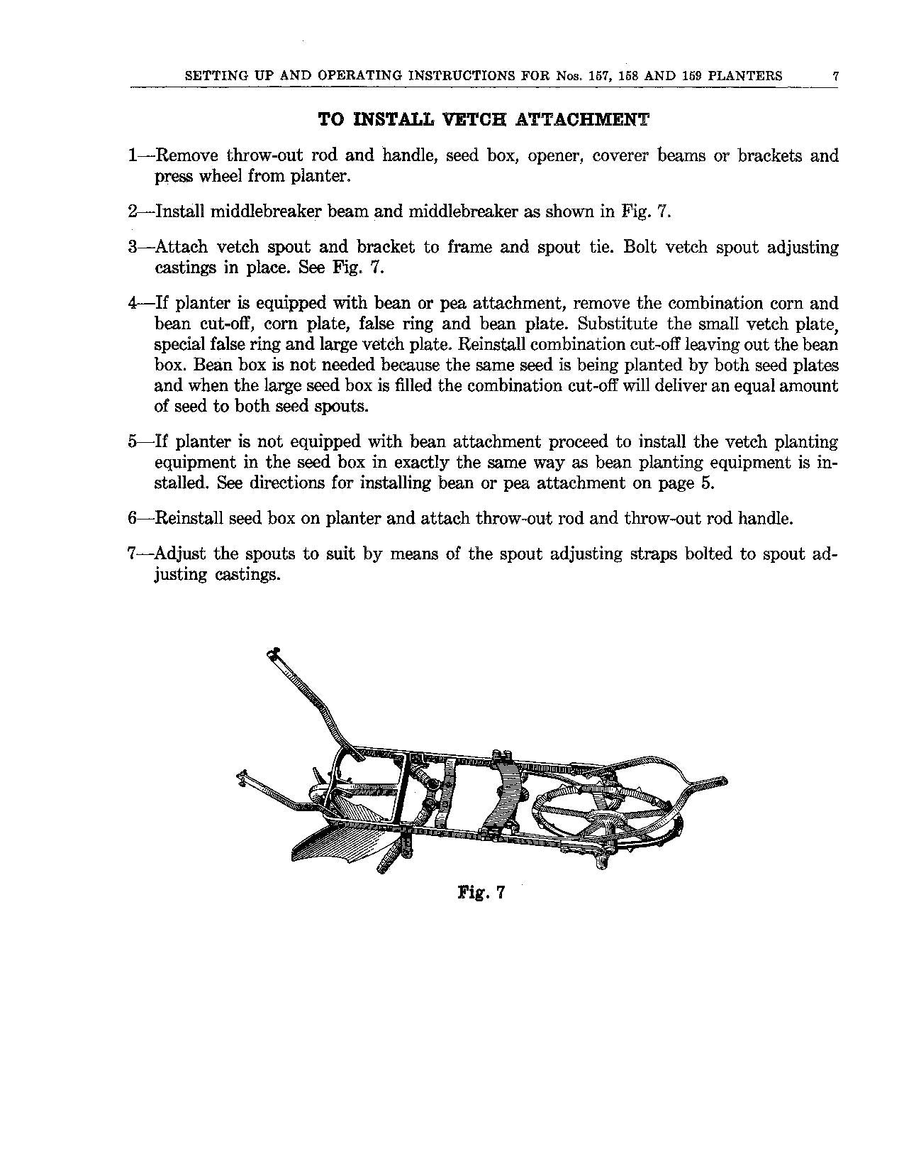 JOHN DEERE 157 158 159 PLANTER OPERATORS MANUAL